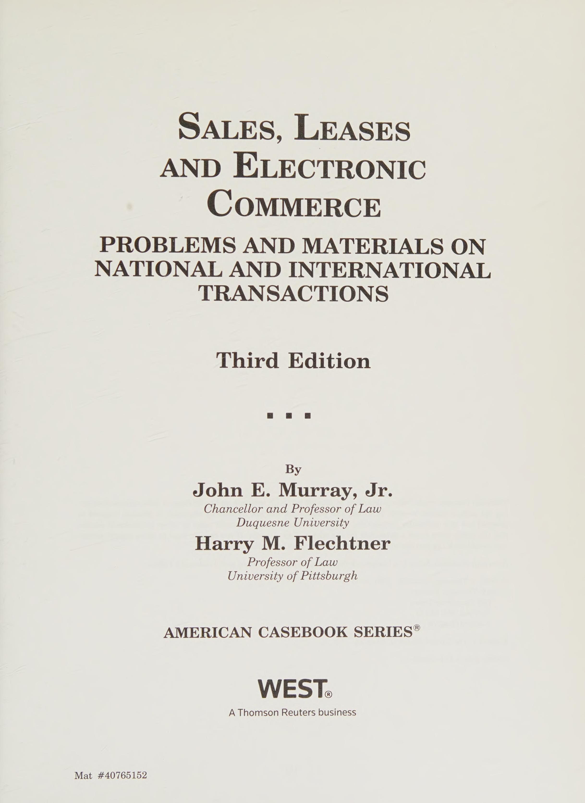 Sales leases and electronic commerce