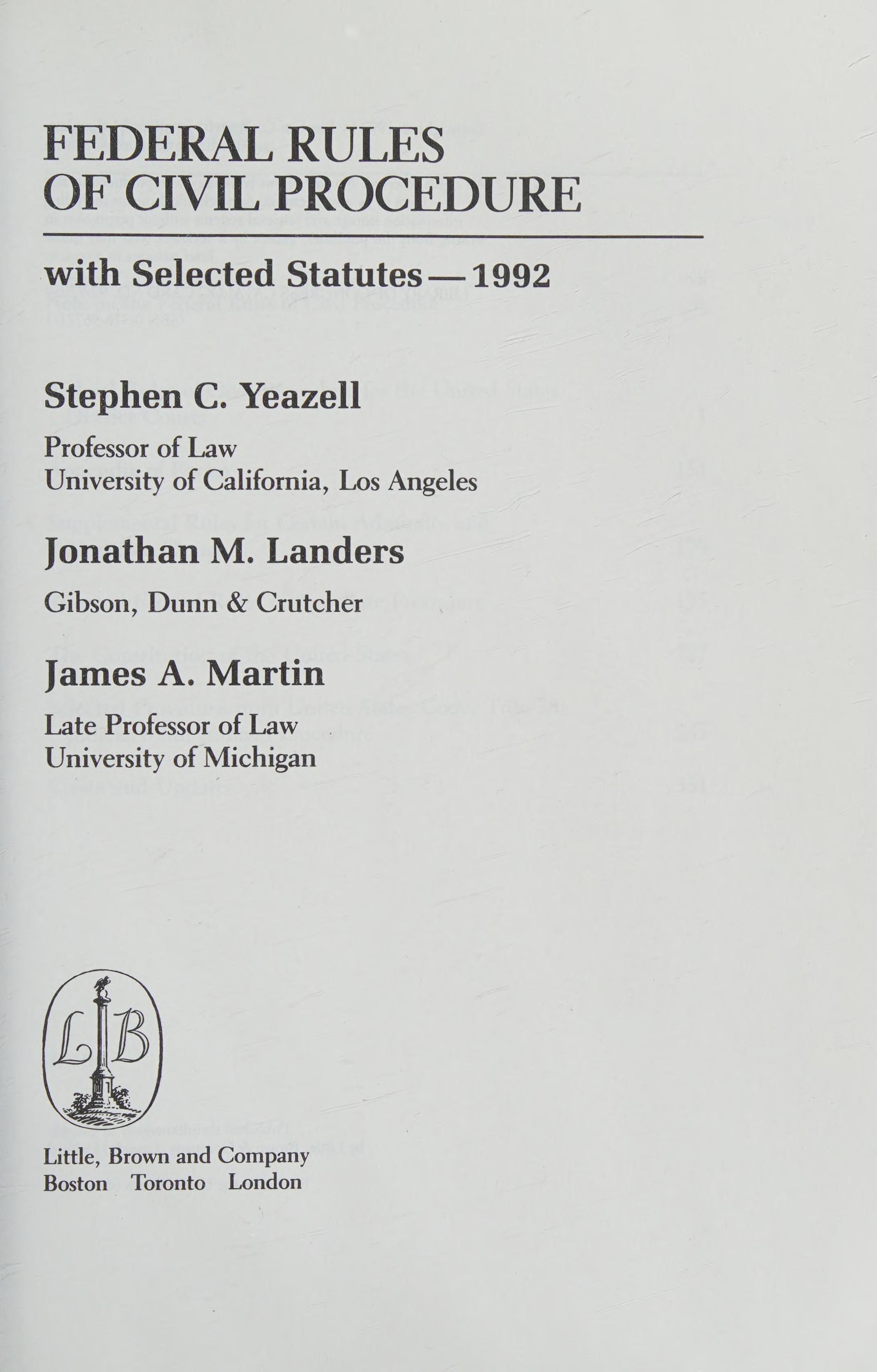 Federal rules of civil procedure