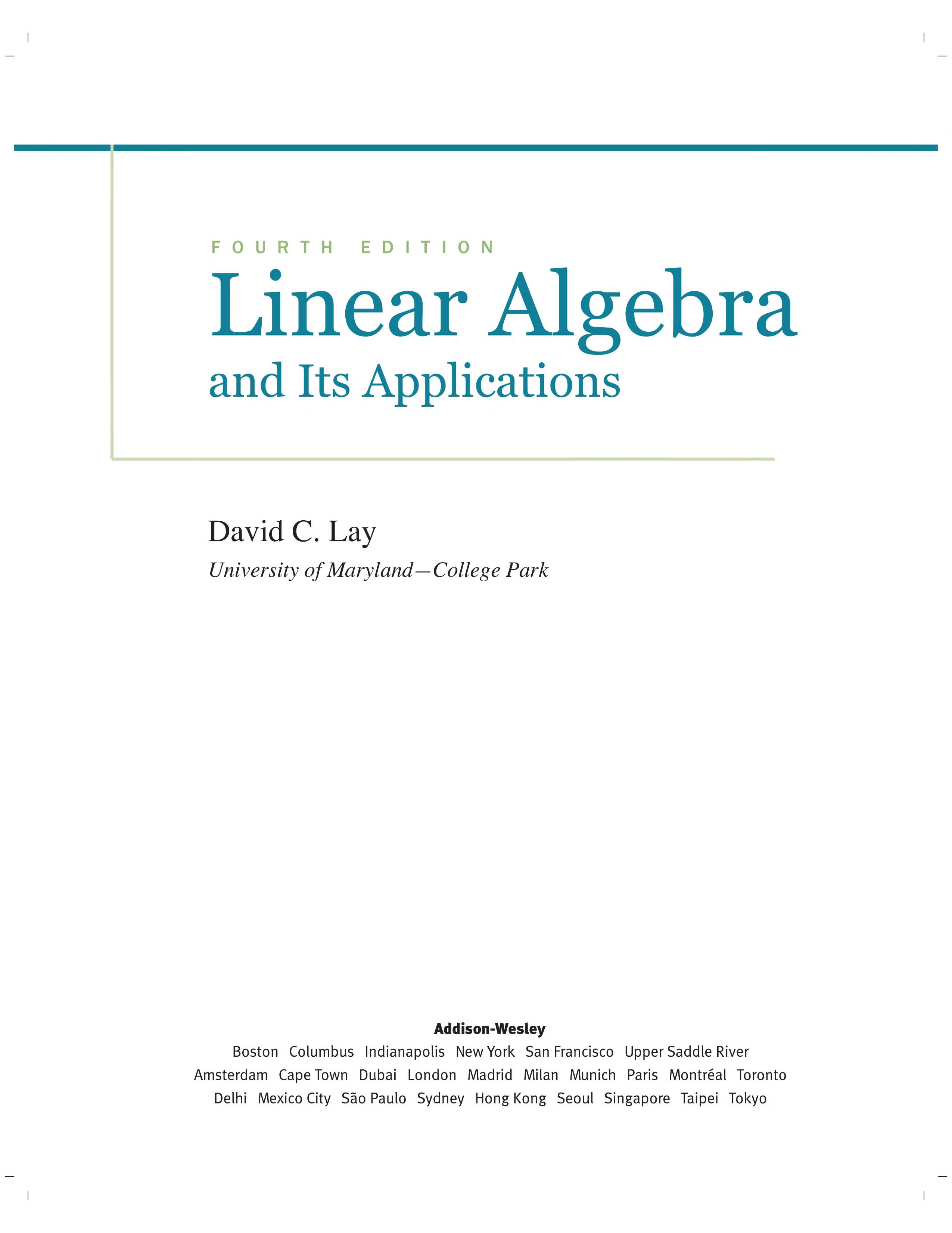 Linear Algebra and Its Applications