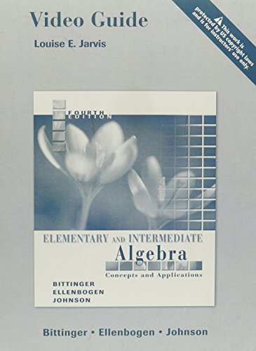 Video Guide For Elementary And Intermediate Algebra: Concepts And Applications
