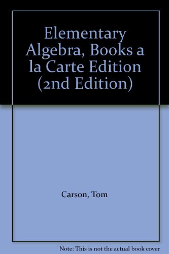 Elementary Algebra, Books a la Carte Edition