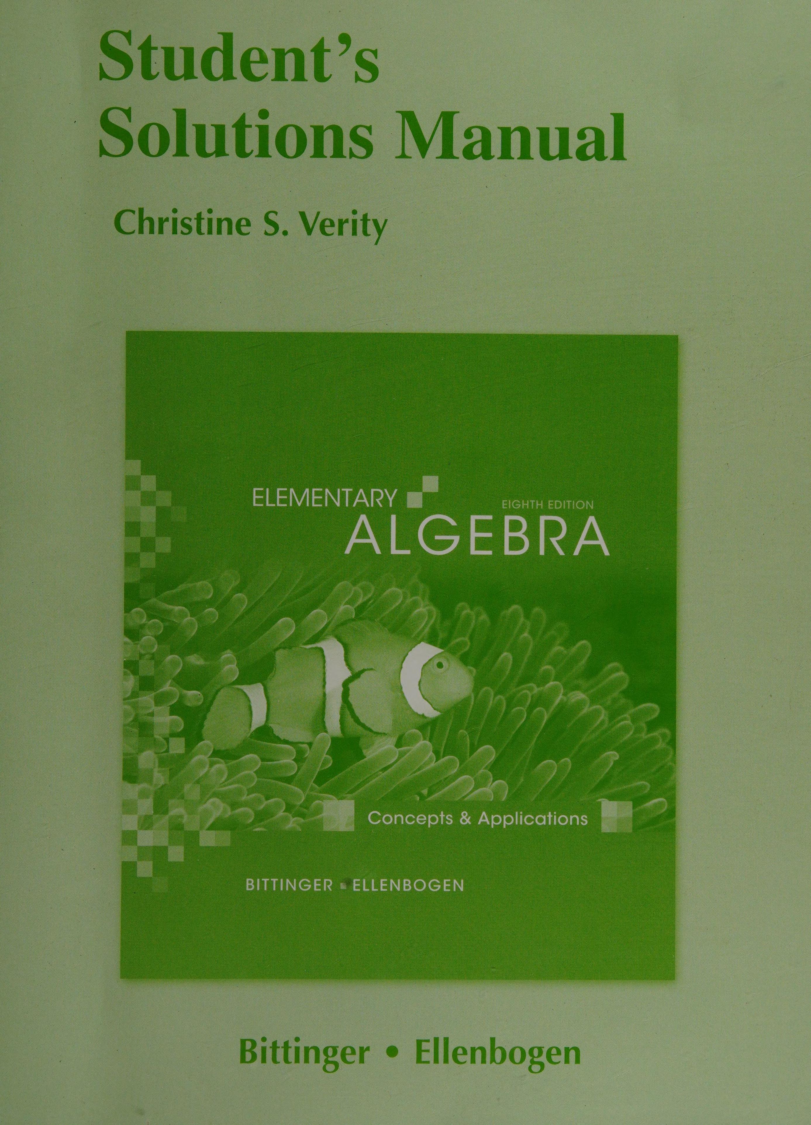 Student Solutions Manual For Elementary Algebra: Concepts And Applications