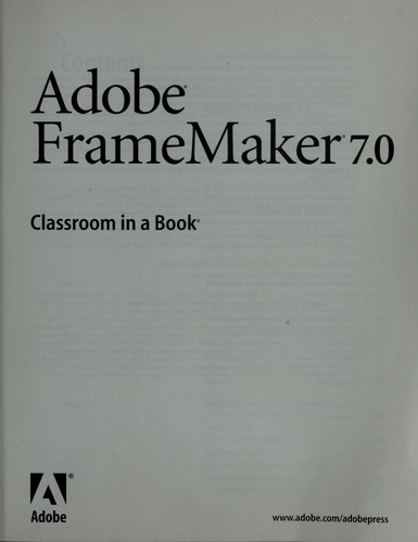Adobe FrameMaker 9 Classroom in a Book