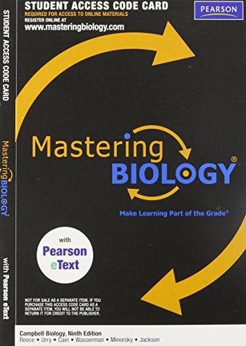 Mastering Biology with Pearson EText Student Access Code Card for Campbell Biology