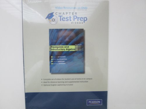 Video Lectures On DVD With Chapter Test Prep Videos For Prealgebra And Introductory Algebra