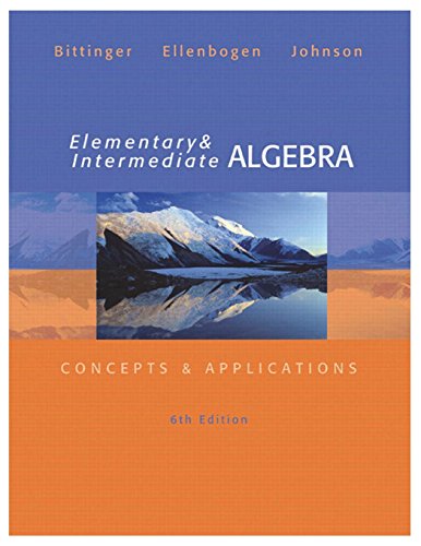 Elementary And Intermediate Algebra