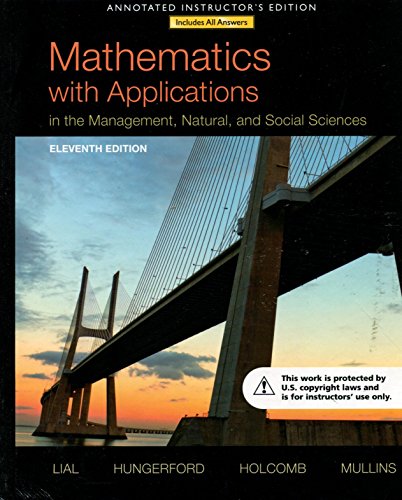 Mathematics with Applications Management, Natural, and Social Sciences 11ed AIE