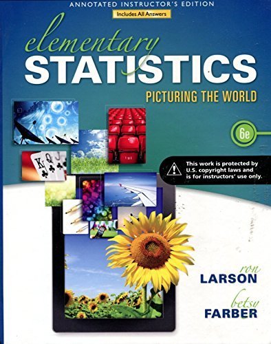 Elementary Statistics Picturing the World 6ed AIE