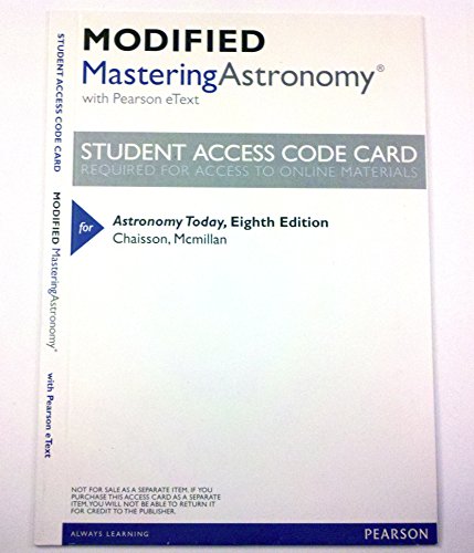 Modified Mastering Astronomy with Pearson EText -- ValuePack Access Card -- for Astronomy Today