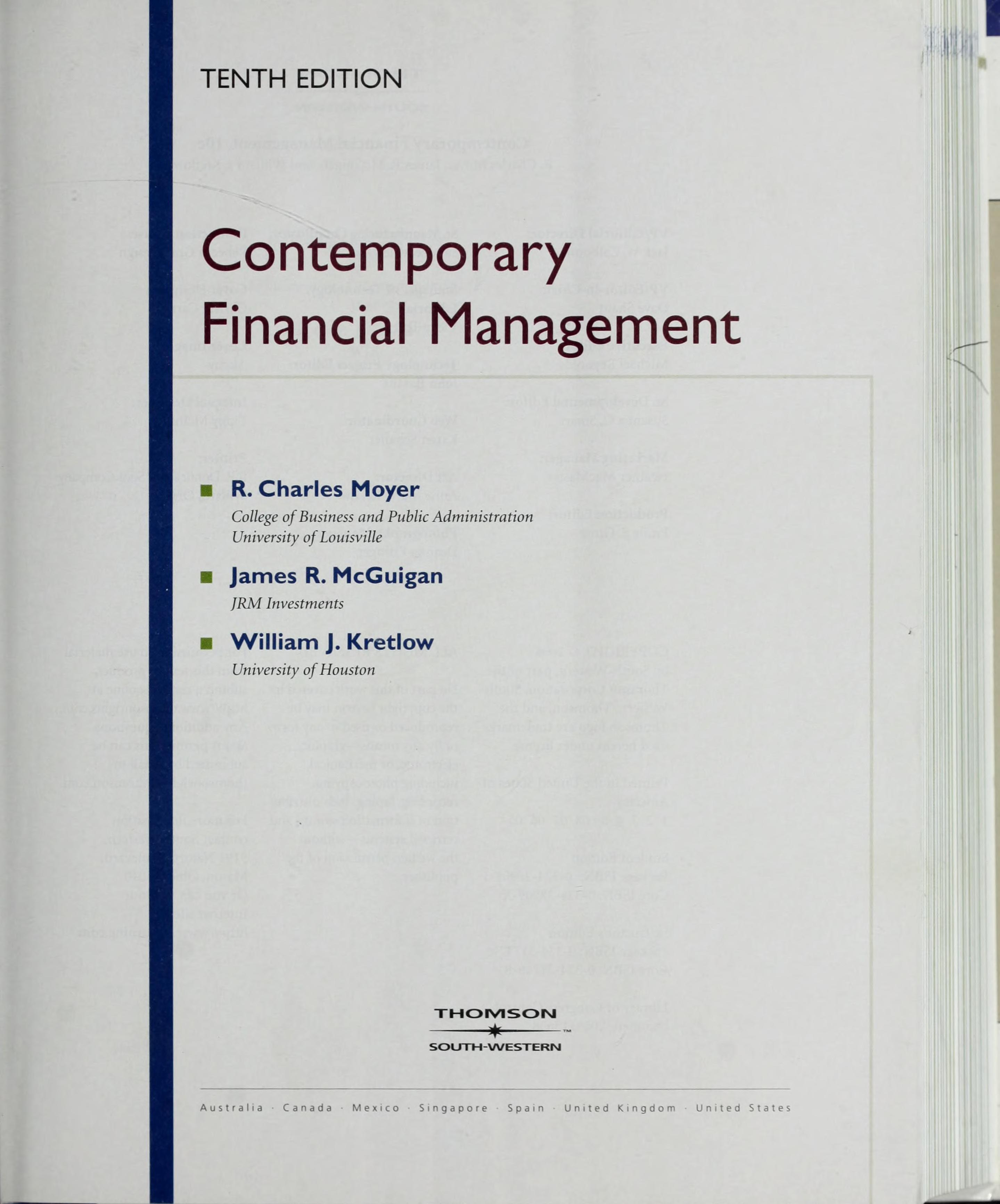 Contemporary Financial Management