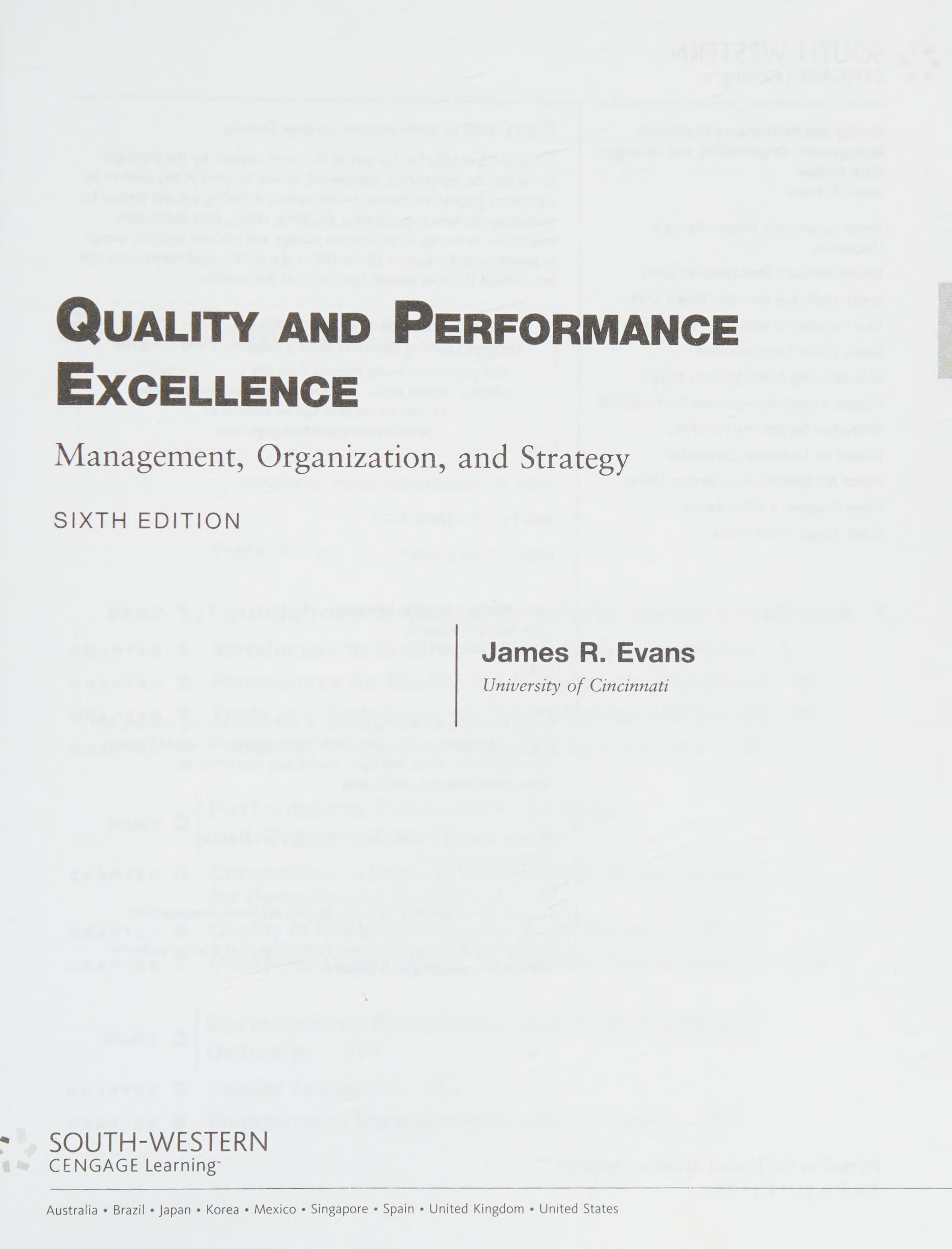 Quality &Amp; Performance Excellence