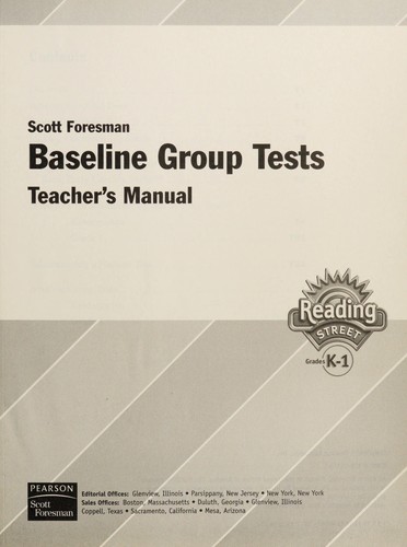 Baseline Group Tests Teacher's Manual- Grade K-1