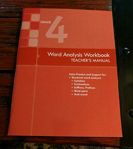 Readygen Word Analysis Wordbook Teachers Manuel Grade 4