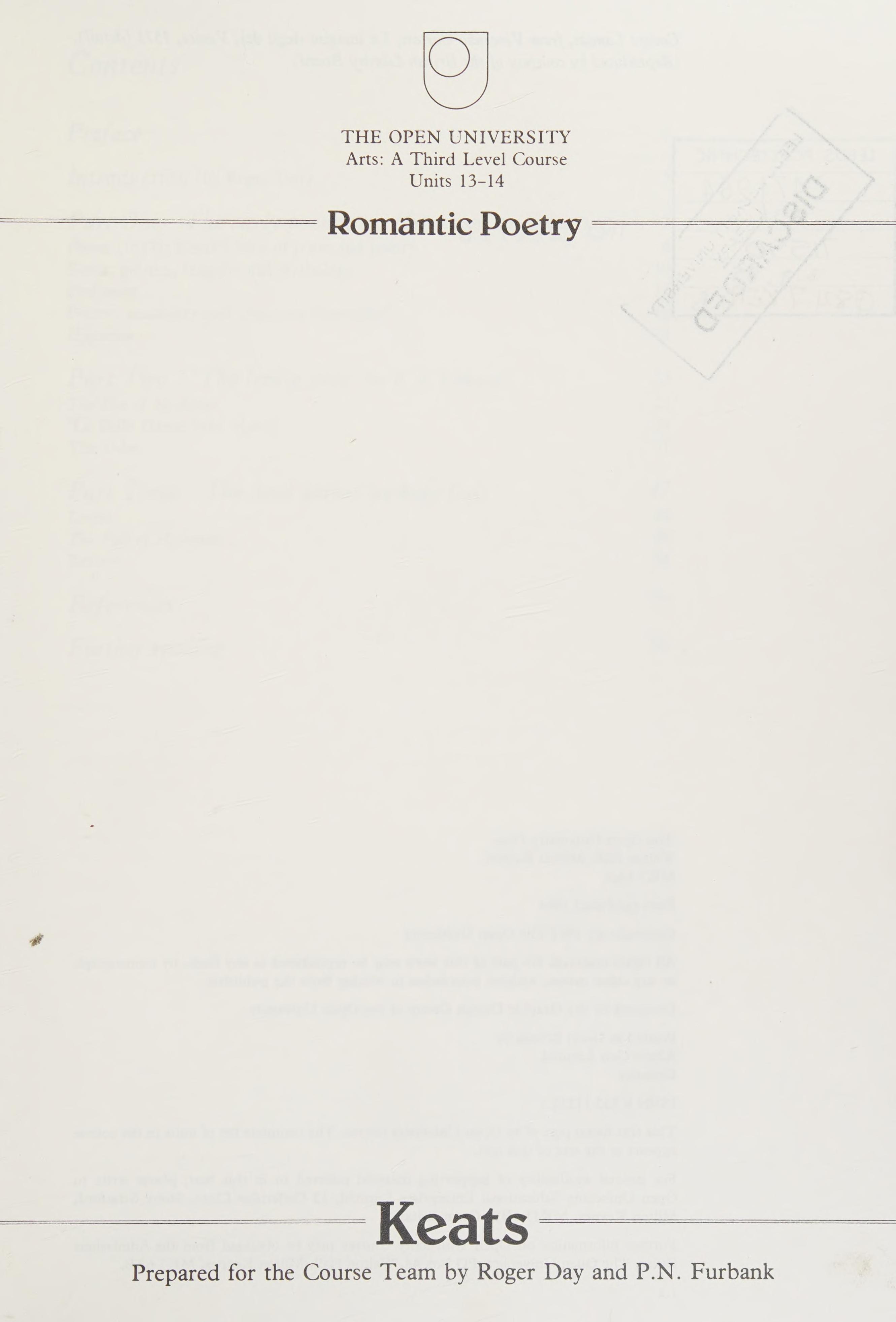 Romantic Poetry