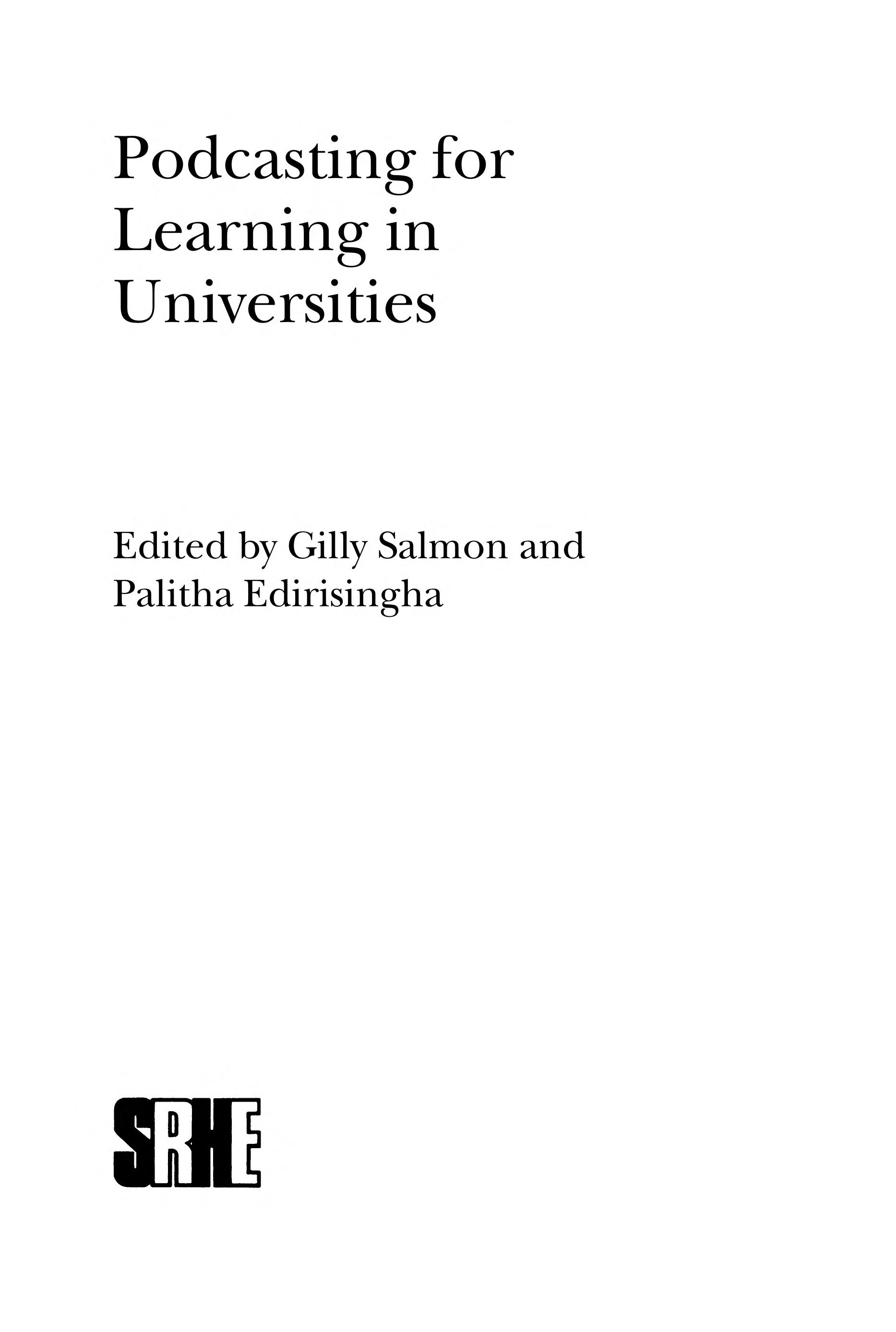 Podcasting for Learning in Universities