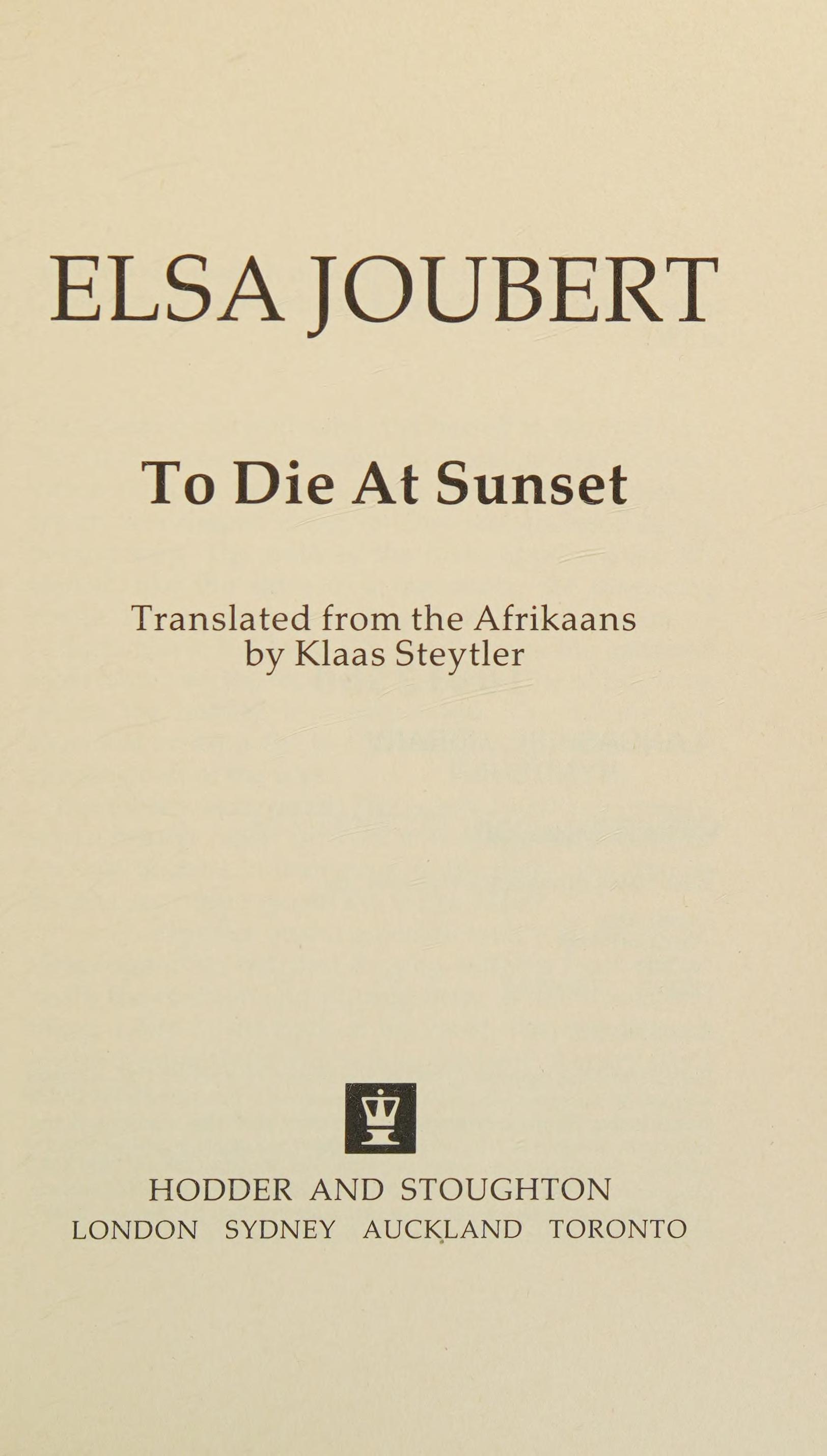 To Die at Sunset
