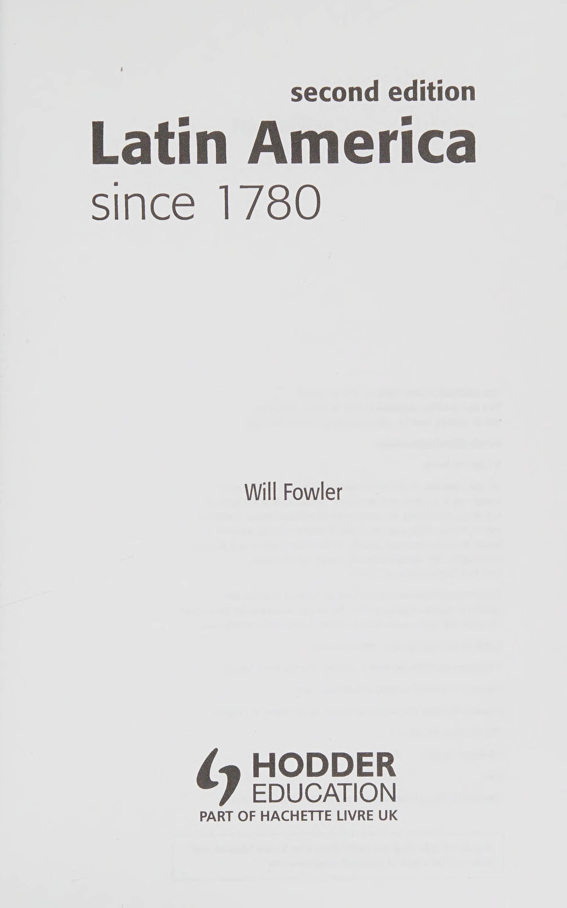 Latin America Since 1780