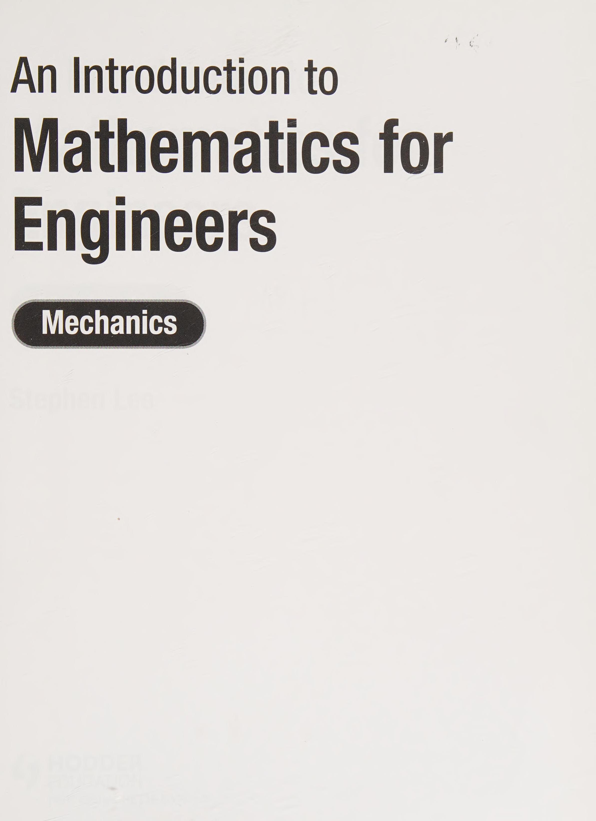An Introduction to Mathematics for Engineers