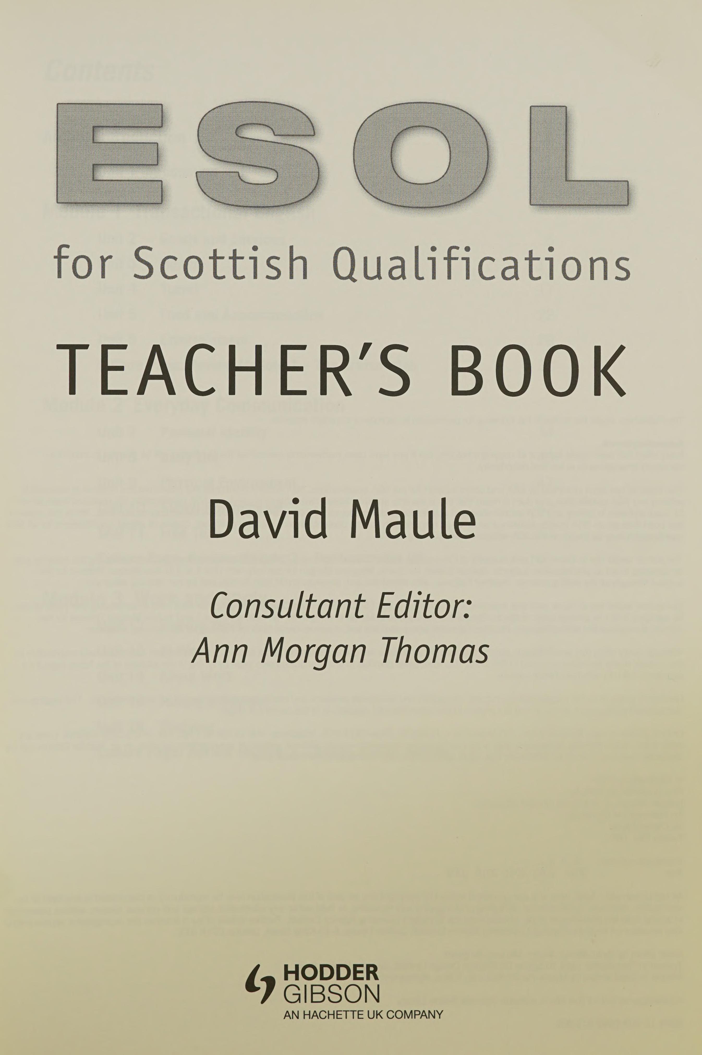 Esol For Scottish Qualifications: Teacher'S Book