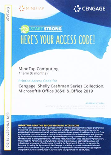 MindTap for Cable/Freund/Monk/Sebok/Starks/Vermaat's the Shelly Cashman Series Collection, Microsoft Office 365 & Office 2019, 1 Term Printed Access Card
