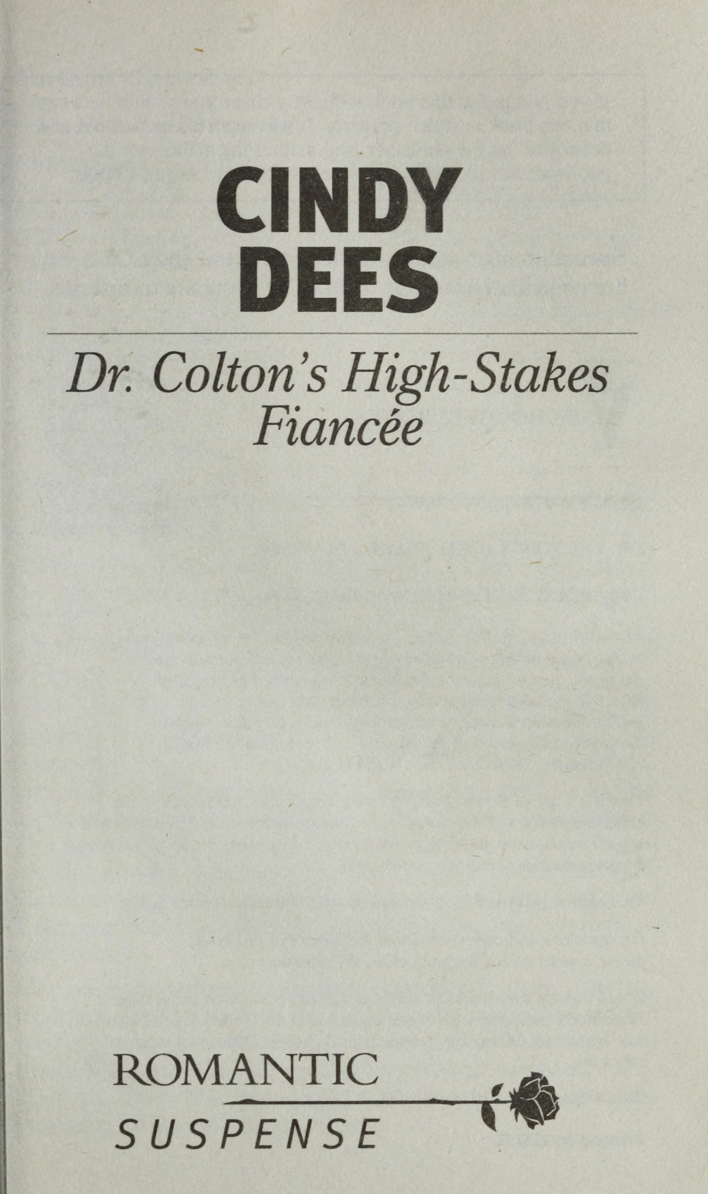 Dr. Colton's High-Stakes Fiancée