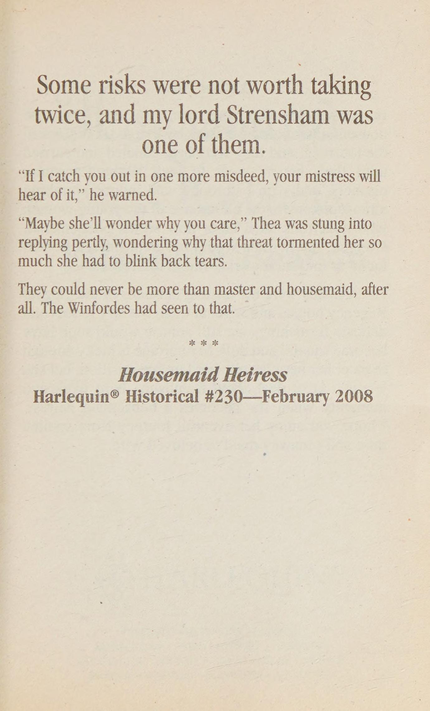 Housemaid heiress