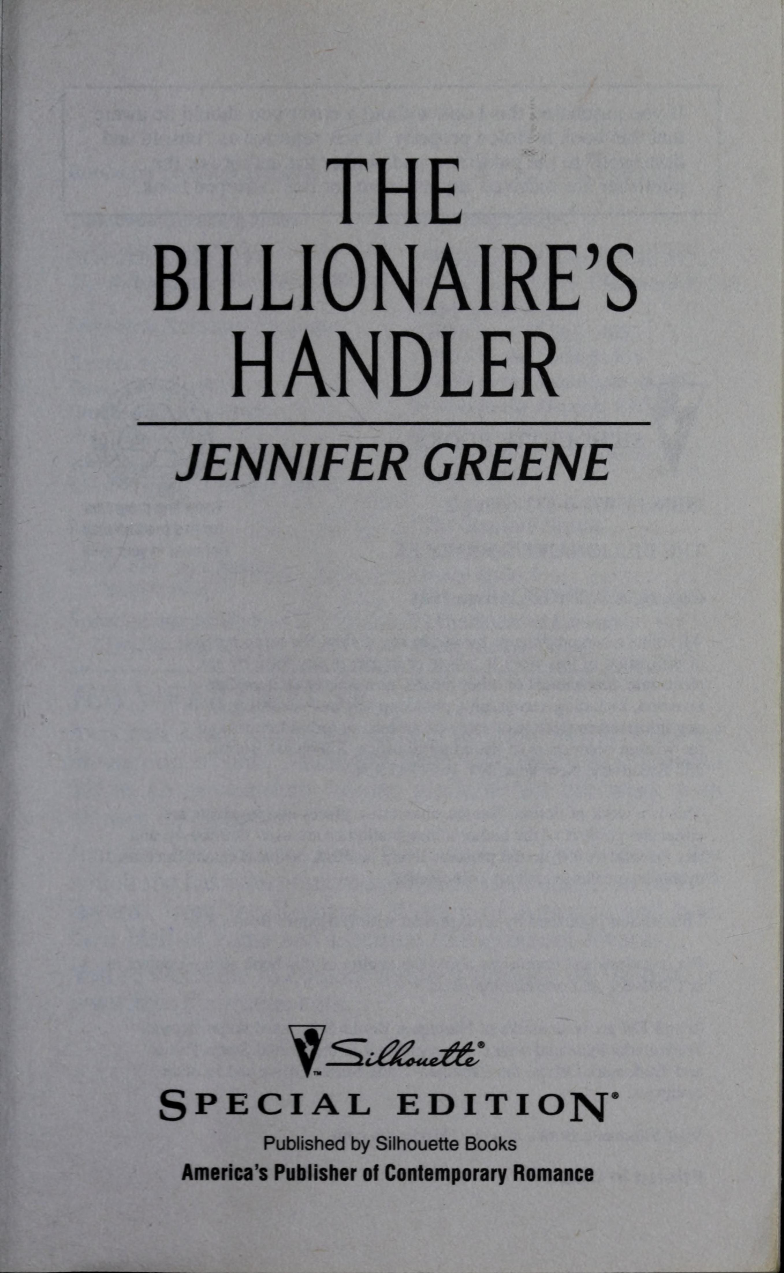 The Billionaire'S Handler