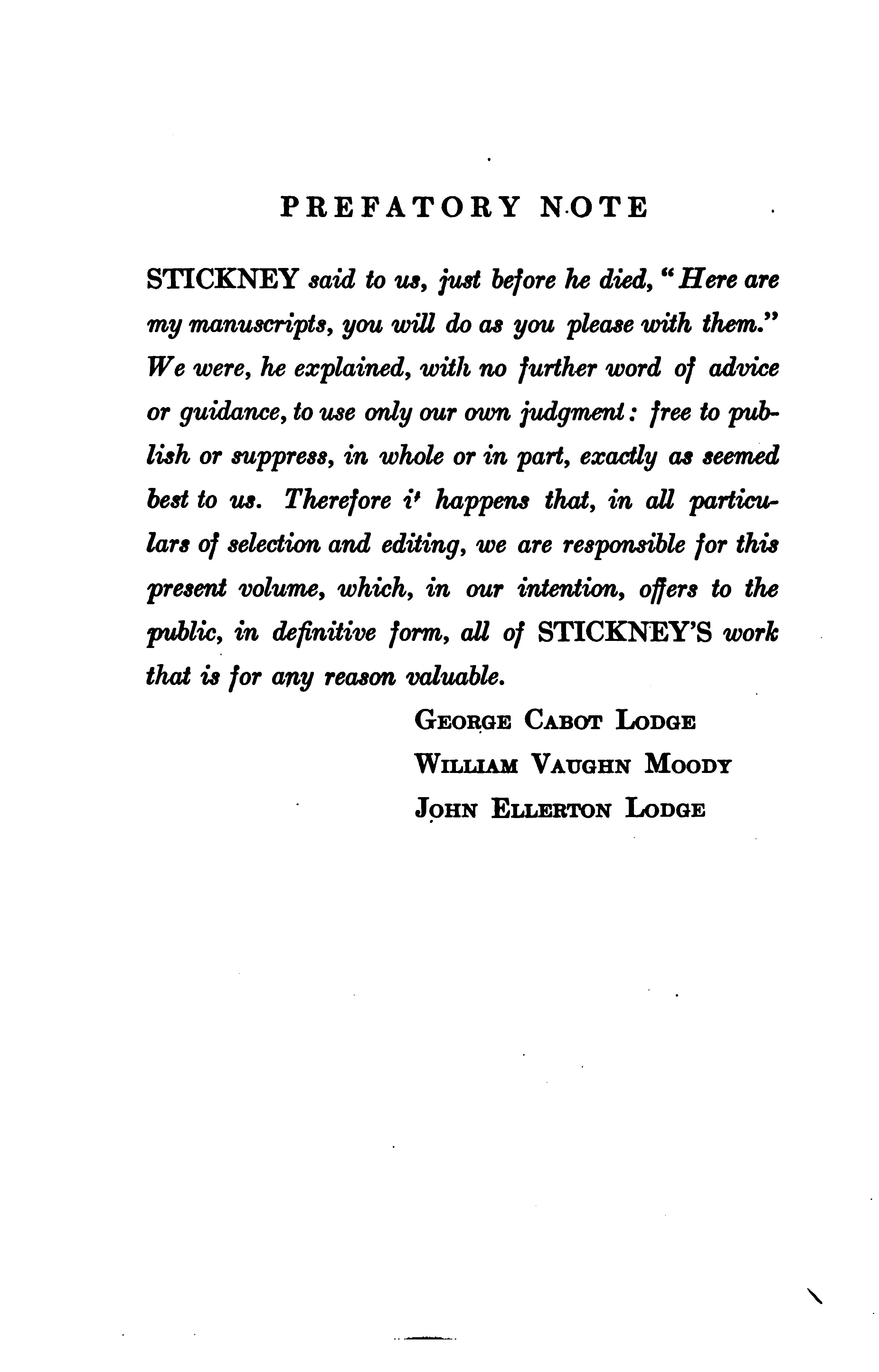 The Poems Of Trumbull Stickney