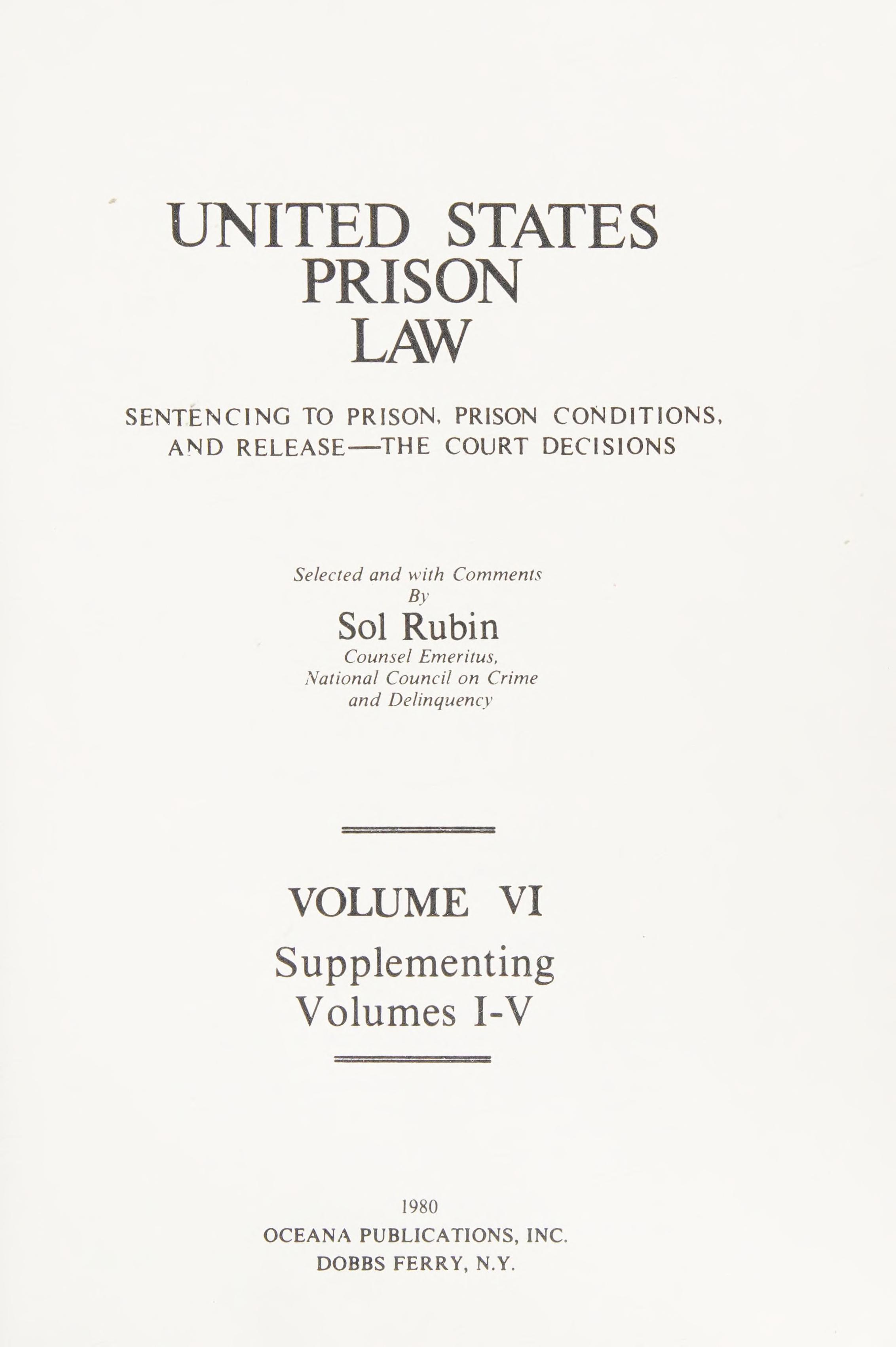United States Prison Law