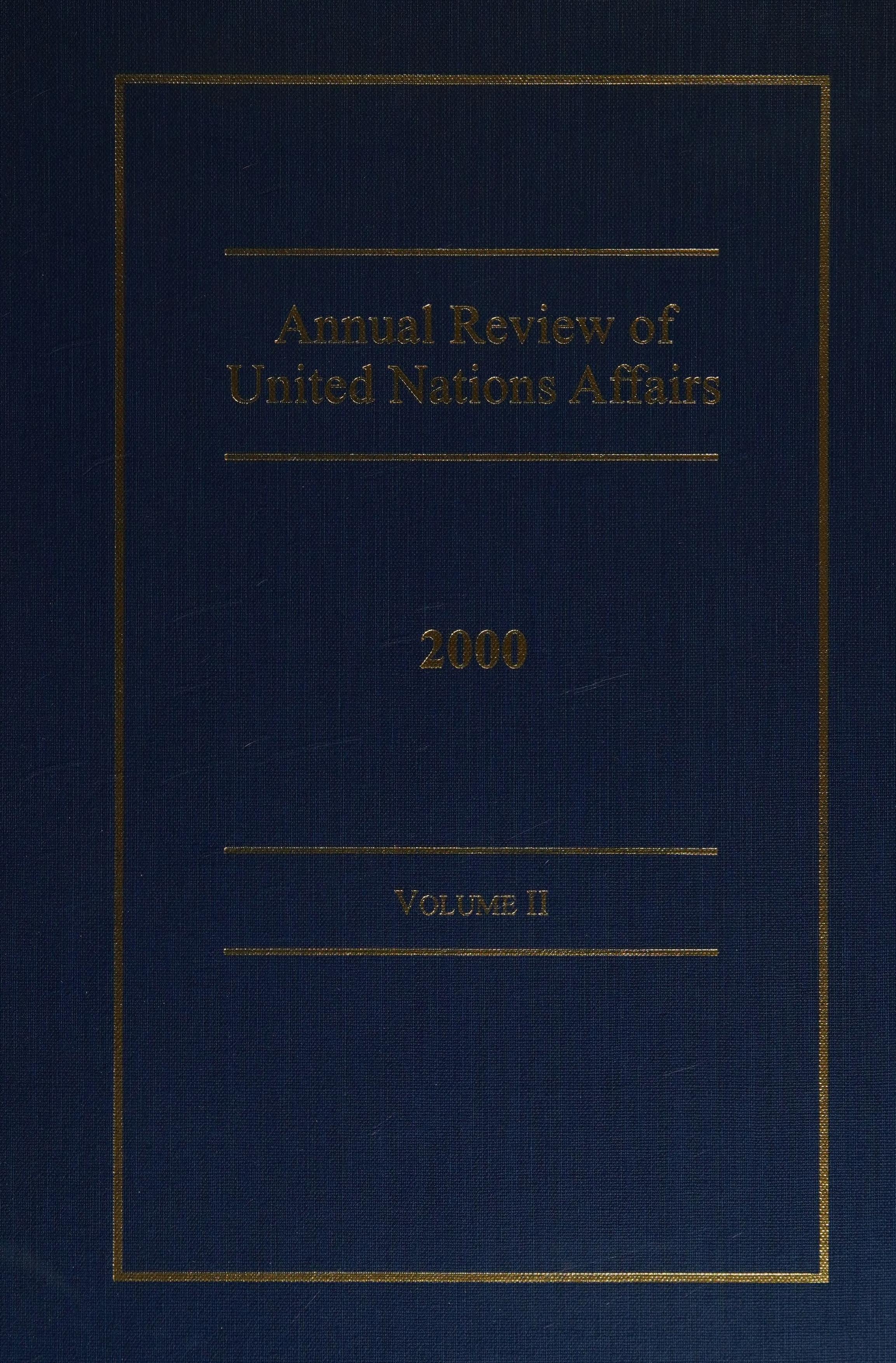 Annual Review Of United Nations Affairs: 2000: 1