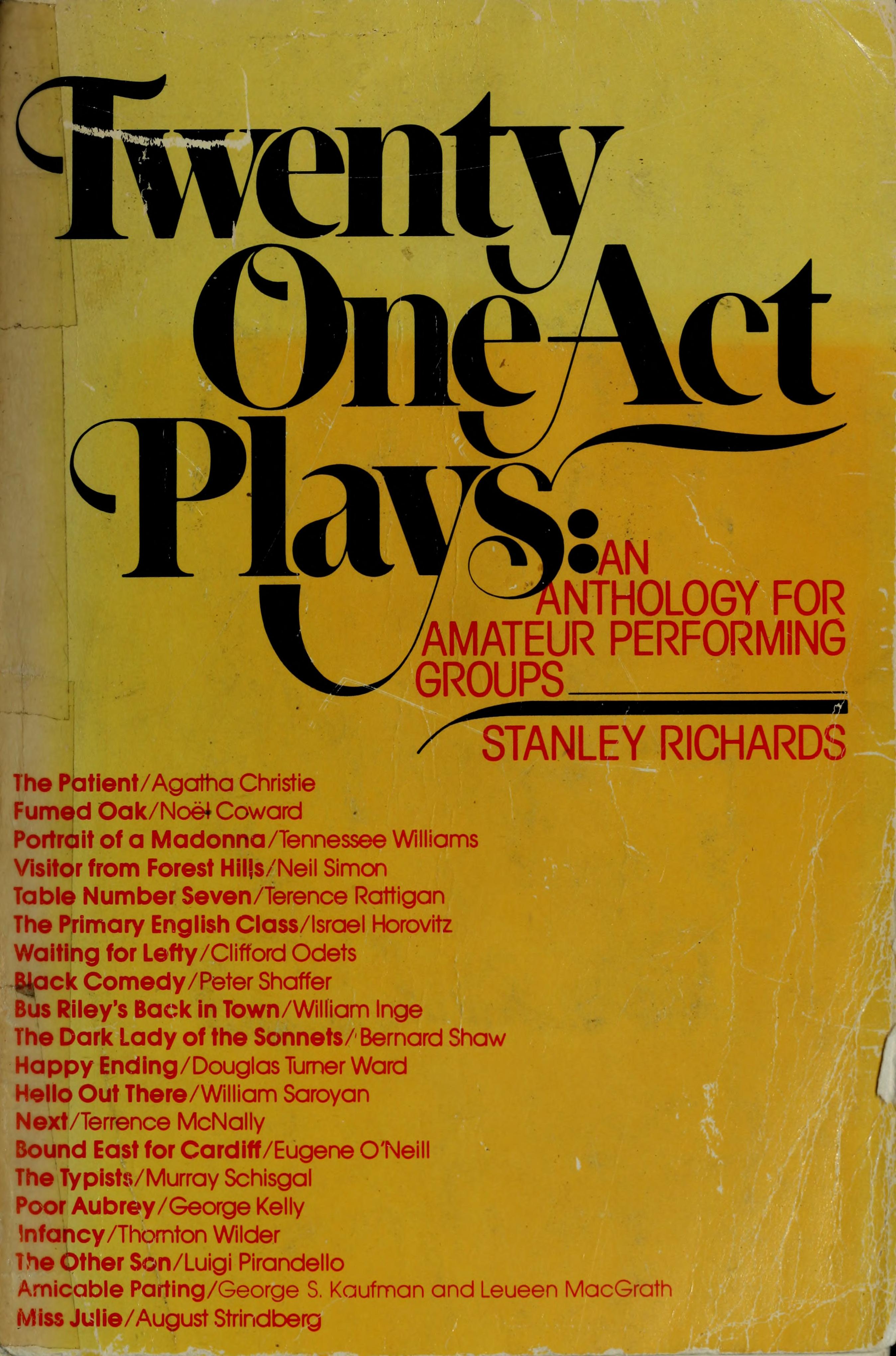 Twenty One-Act Plays: An Anthology For Amateur Performing Groups