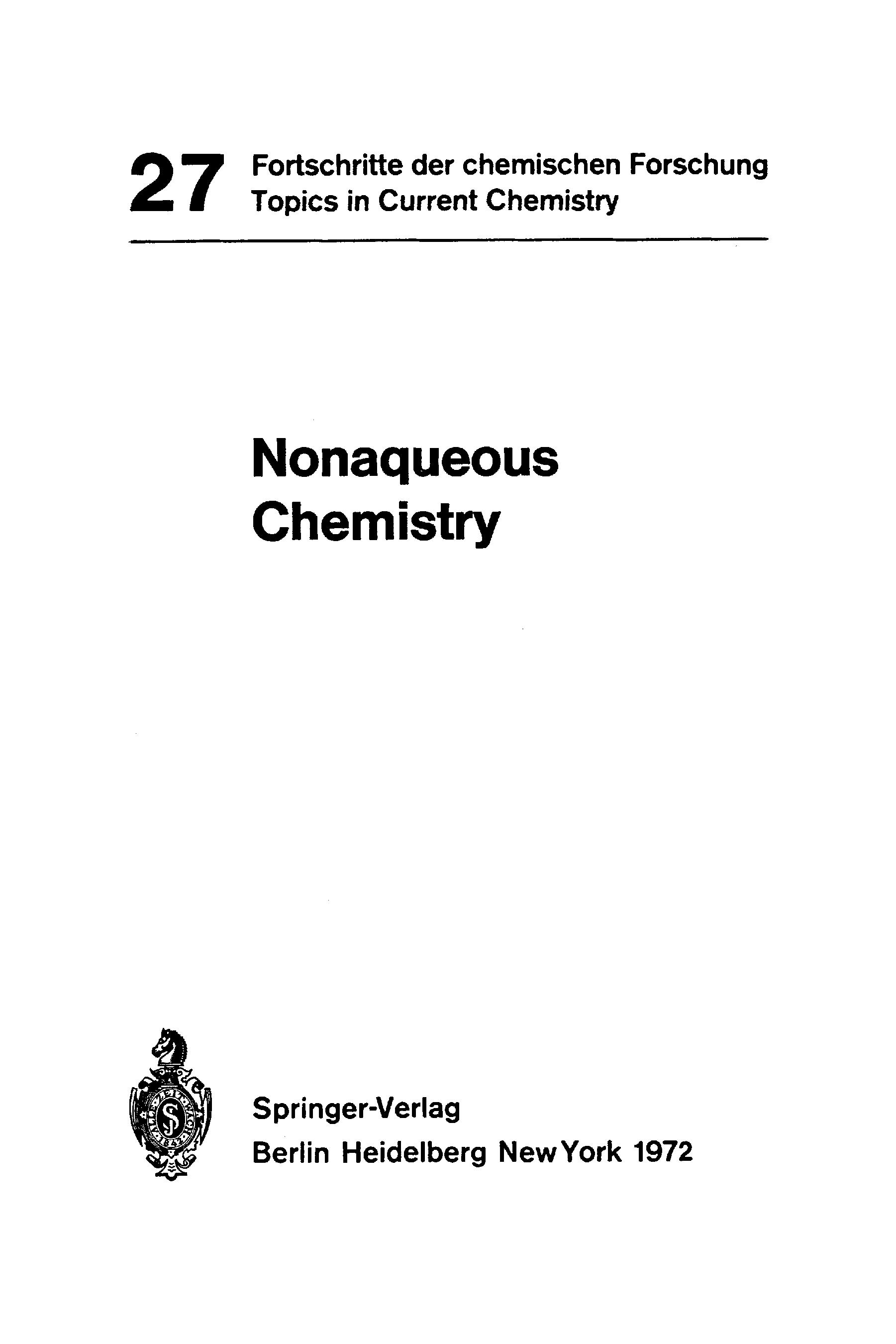 Nonaqueous Chemistry