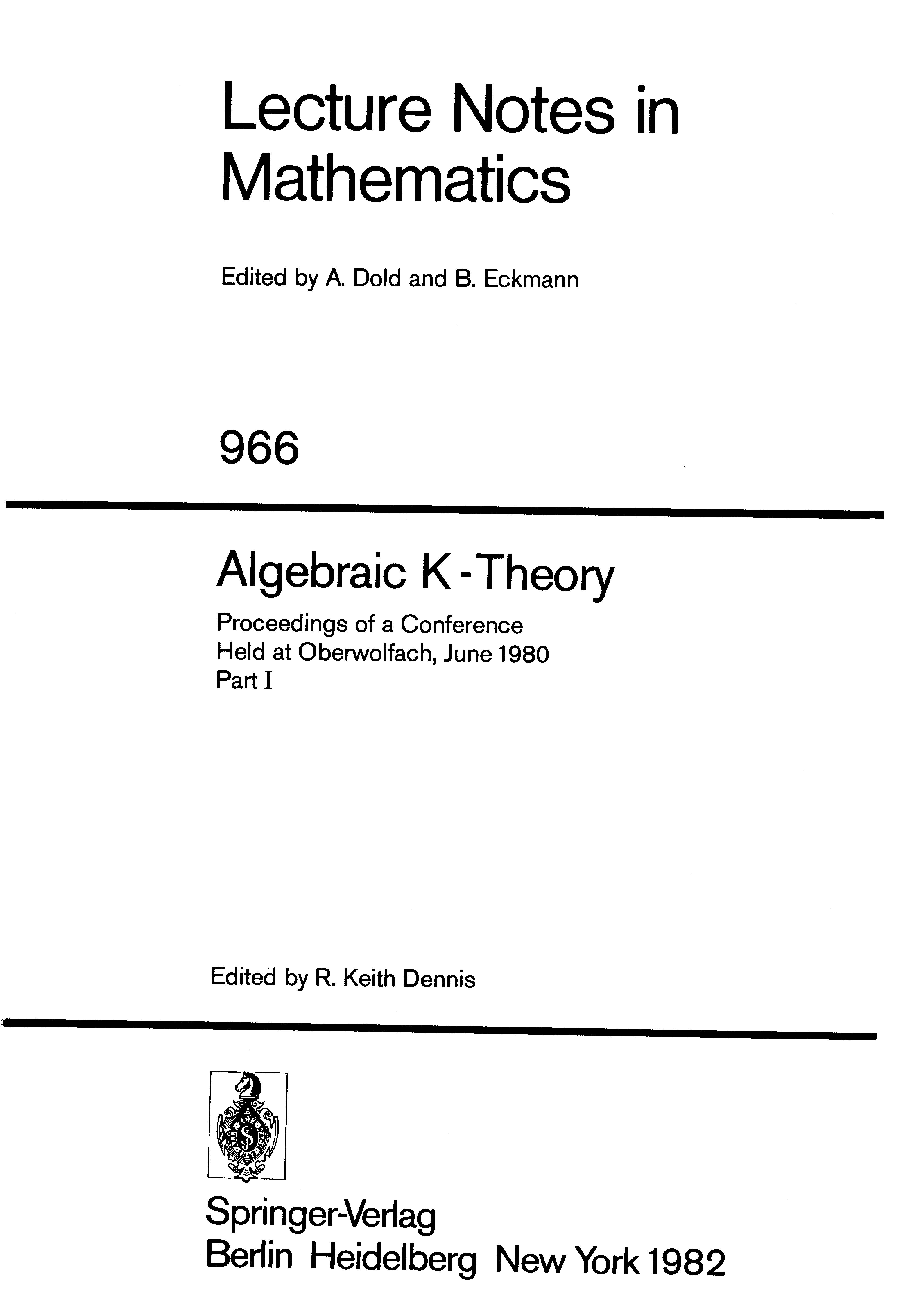 Algebraic K-Theory