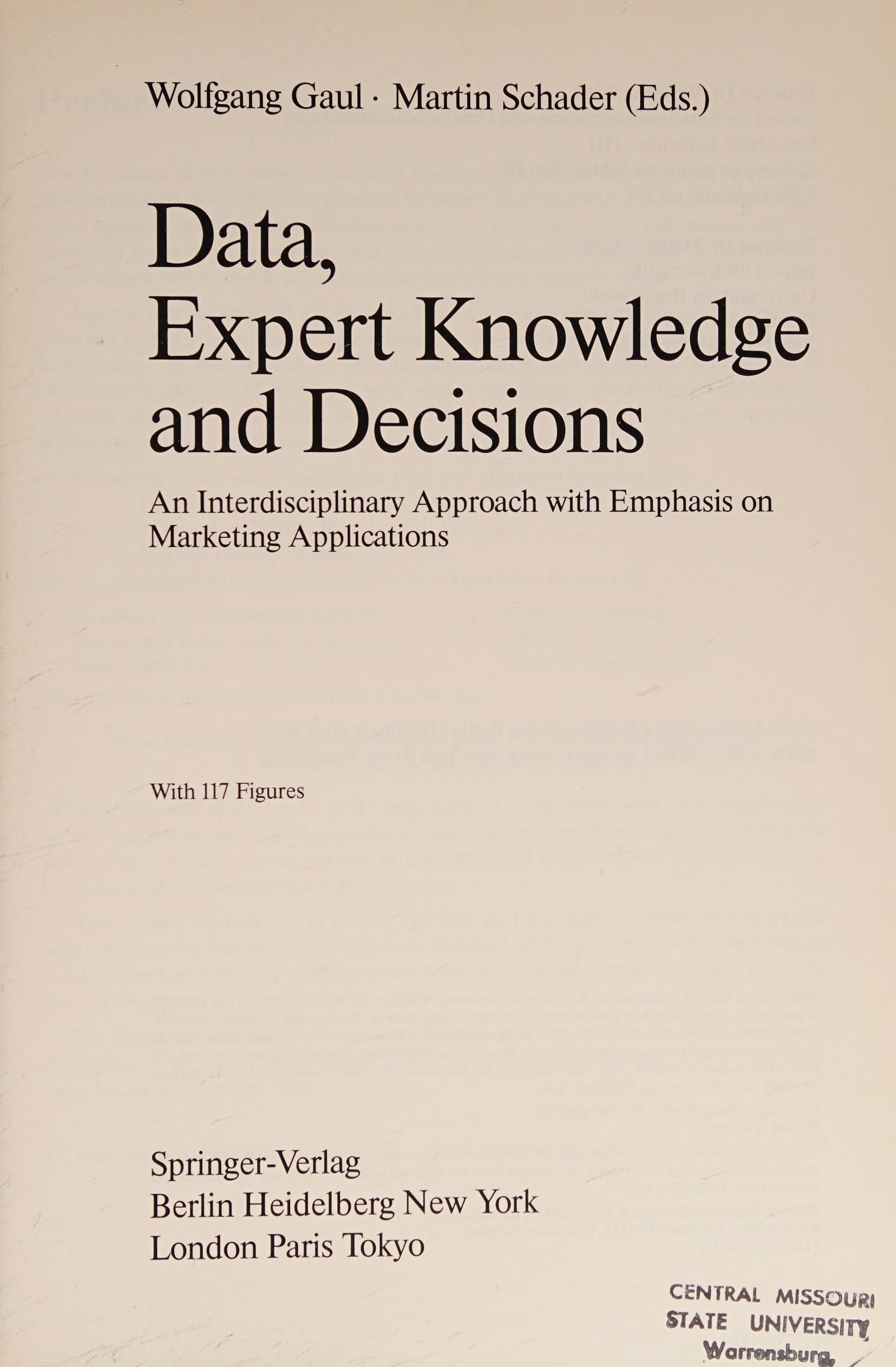 Data Expert Knowledge and Decisions