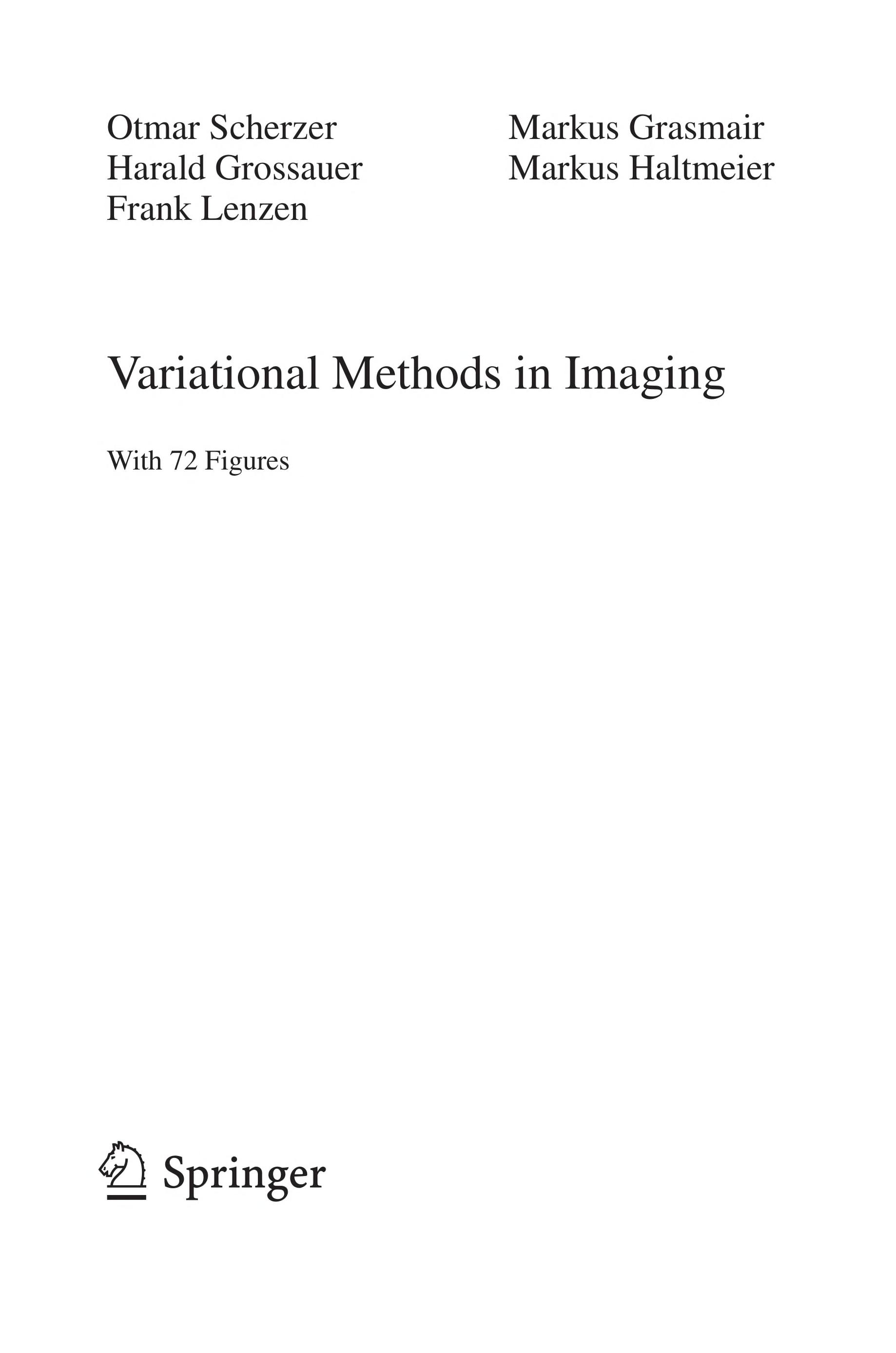 Variational Methods in Imaging