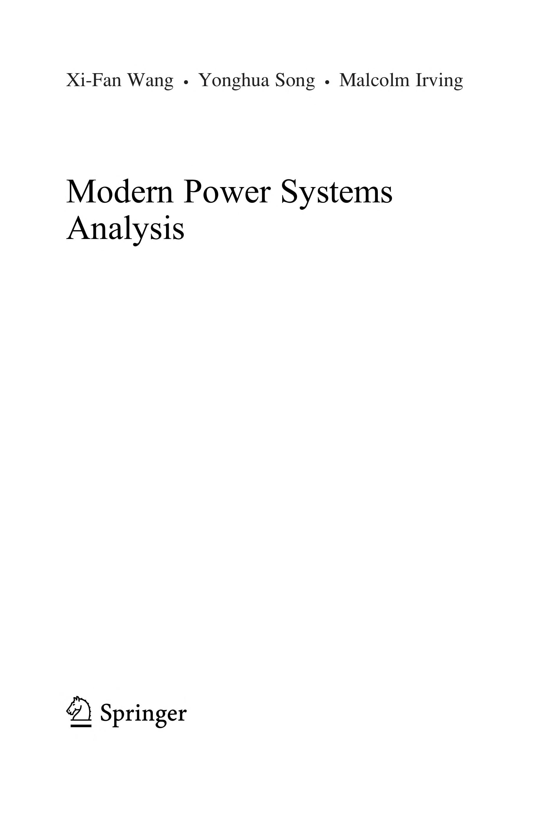 Modern Power Systems Analysis