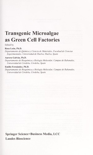 Transgenic Microalgae as Green Cell Factories