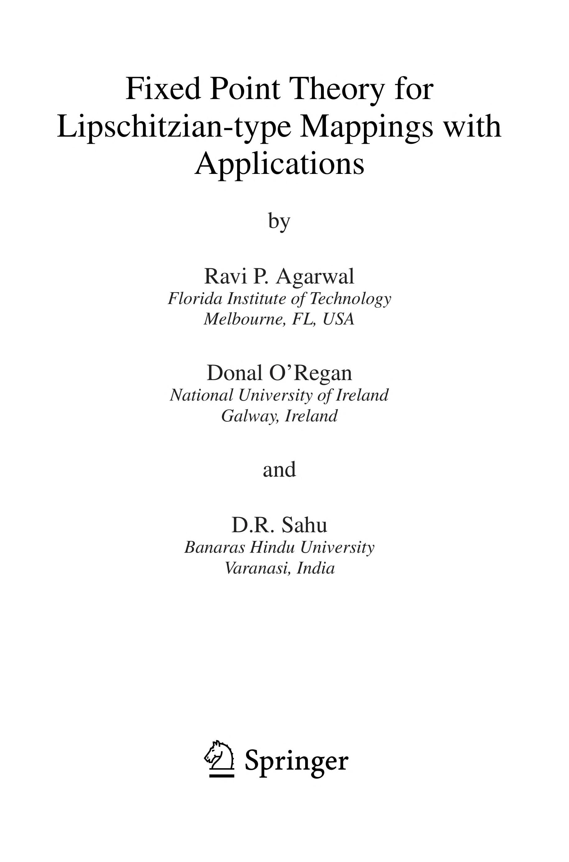 Fixed Point Theory for Lipschitzian-Type Mappings with Applications