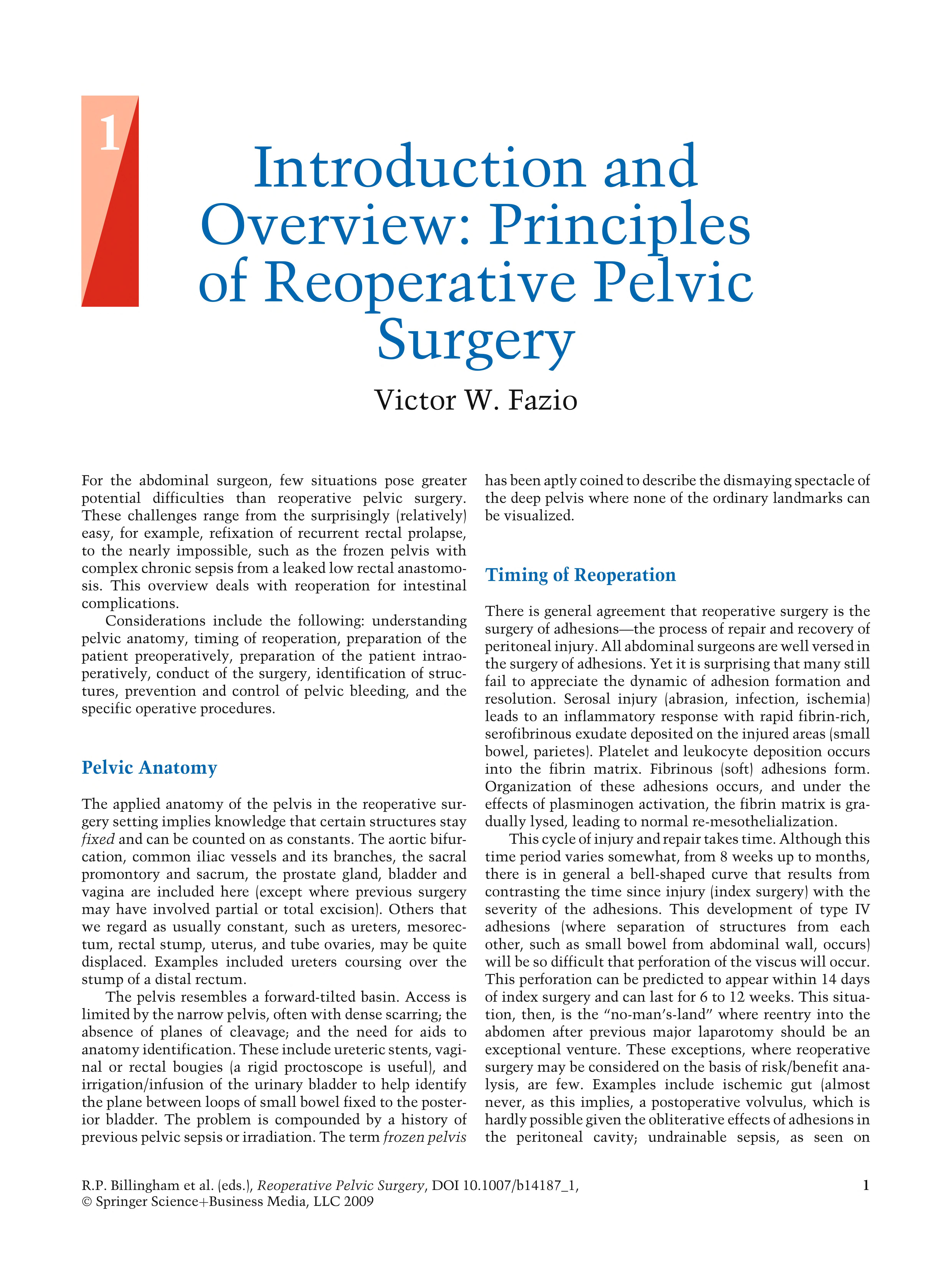 Reoperative Pelvic Surgery