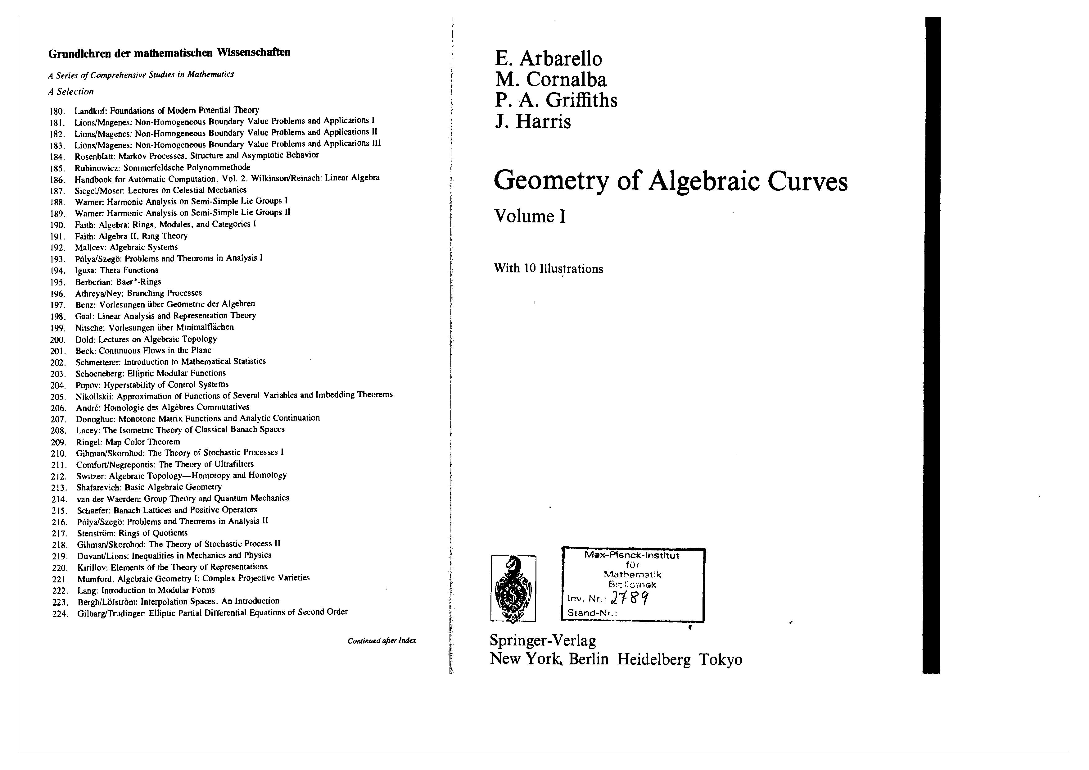 Geometry of Algebraic Curves