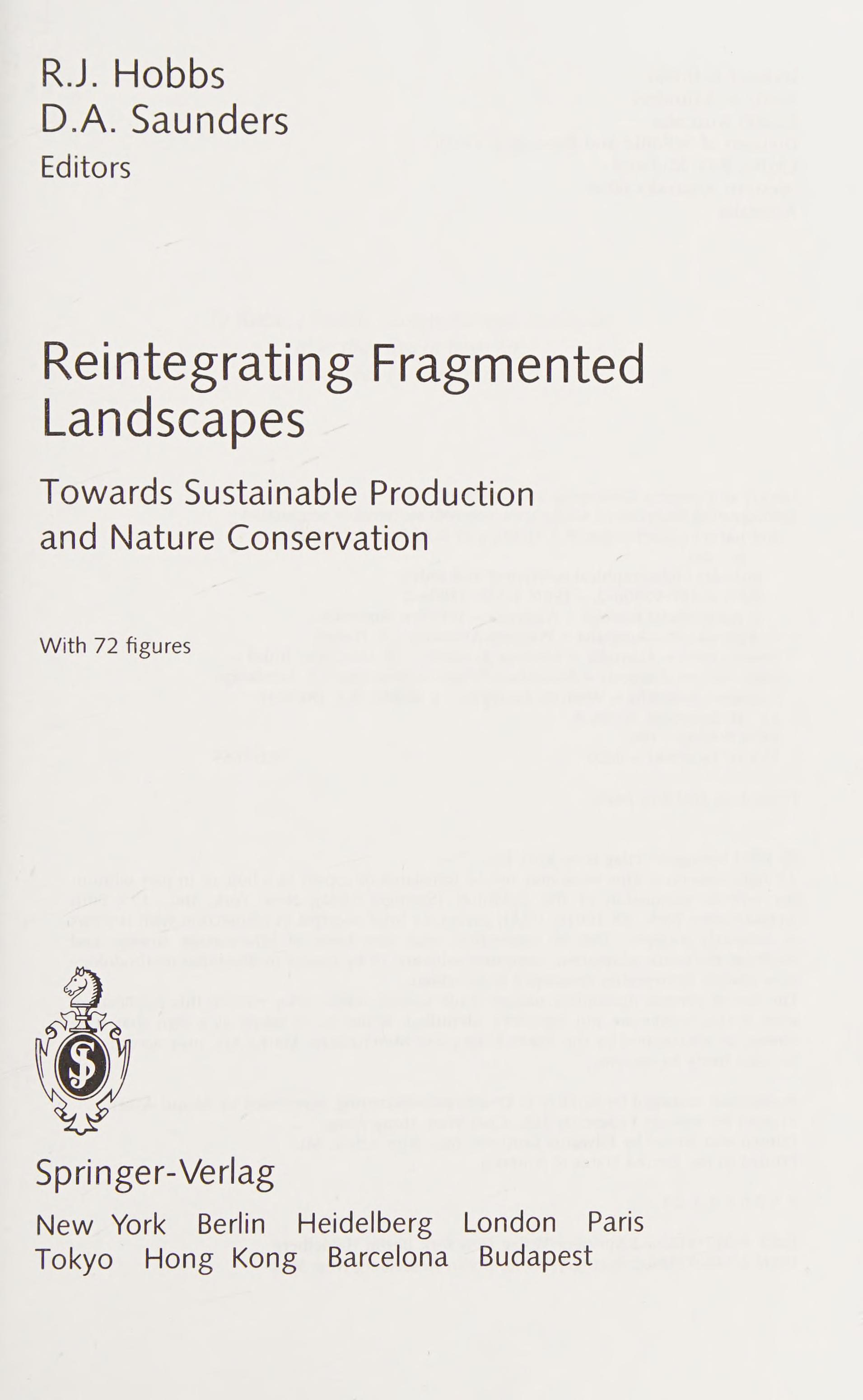 Reintegrating Fragmented Landscapes