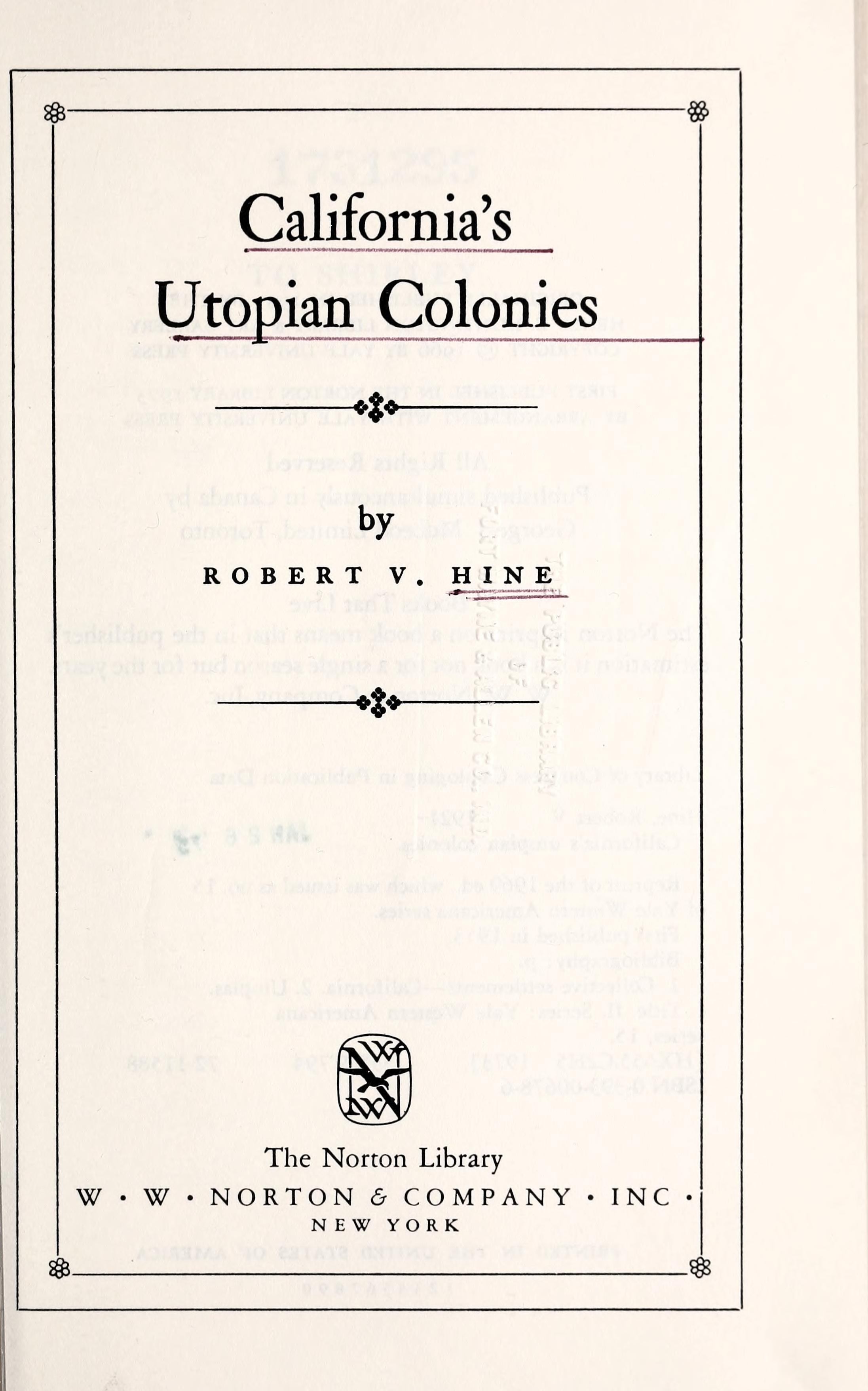 California's Utopian Colonies