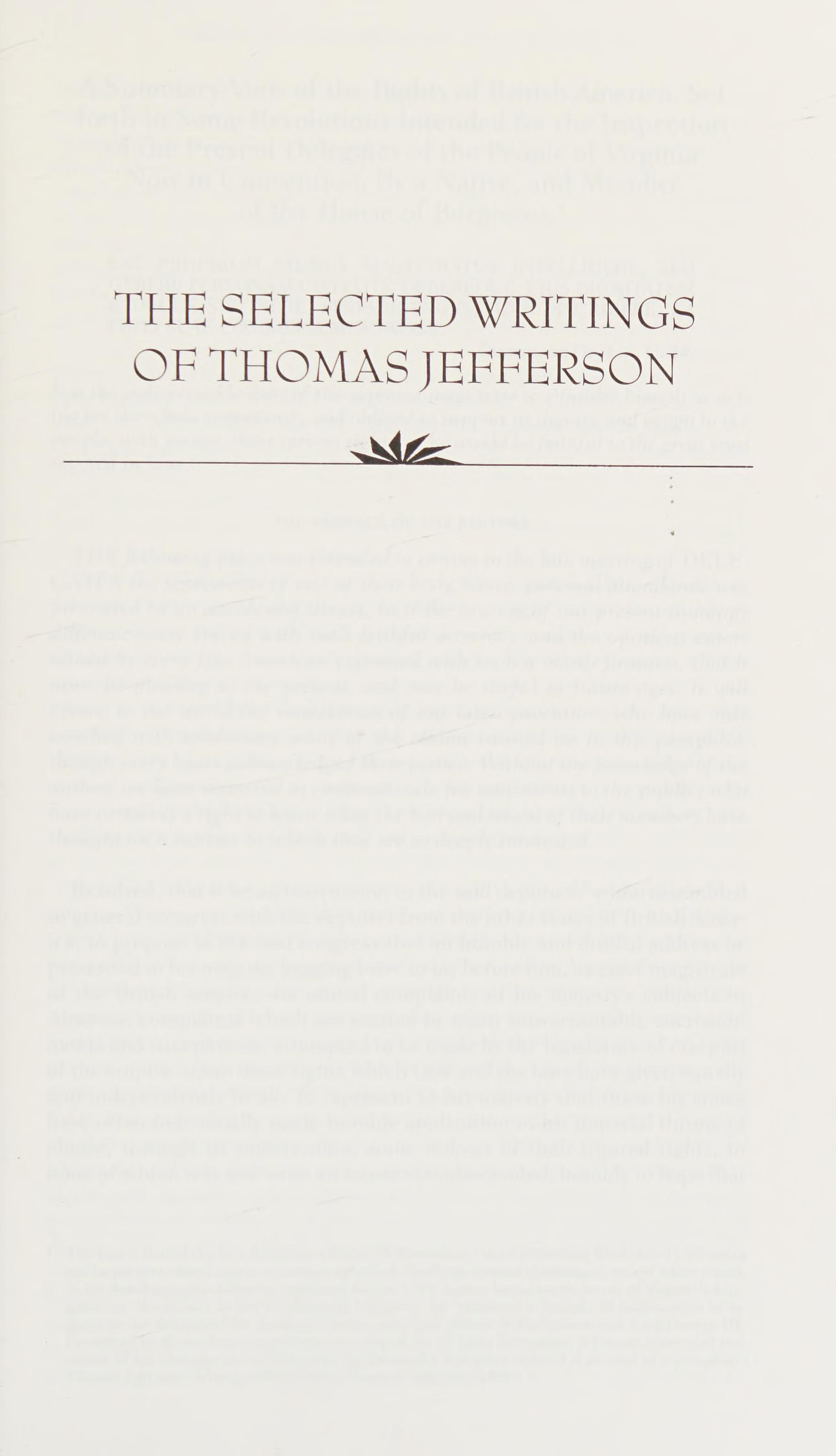The Selected Writings of Thomas Jefferson