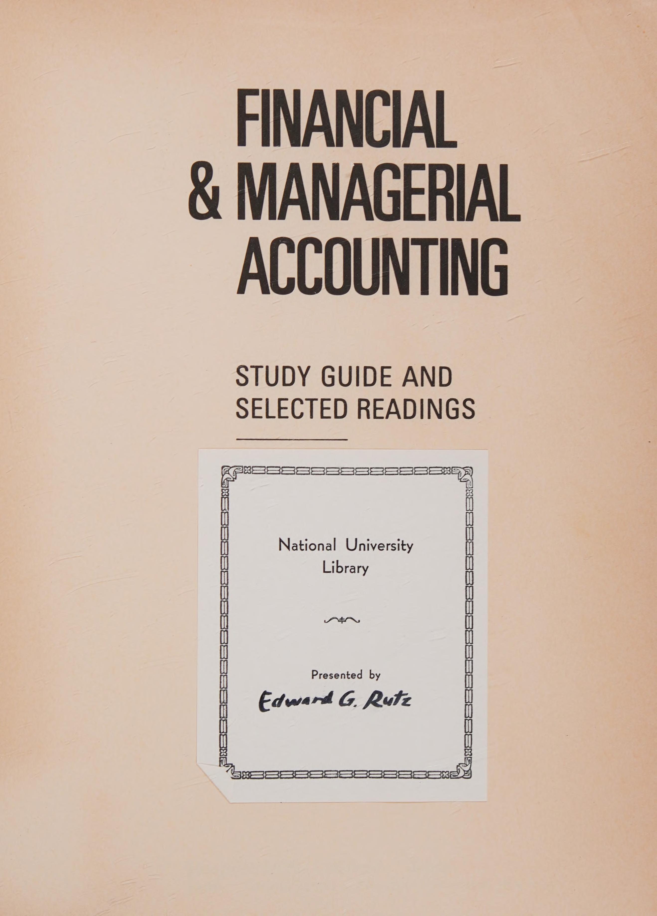 Financial & Managerial Accounting