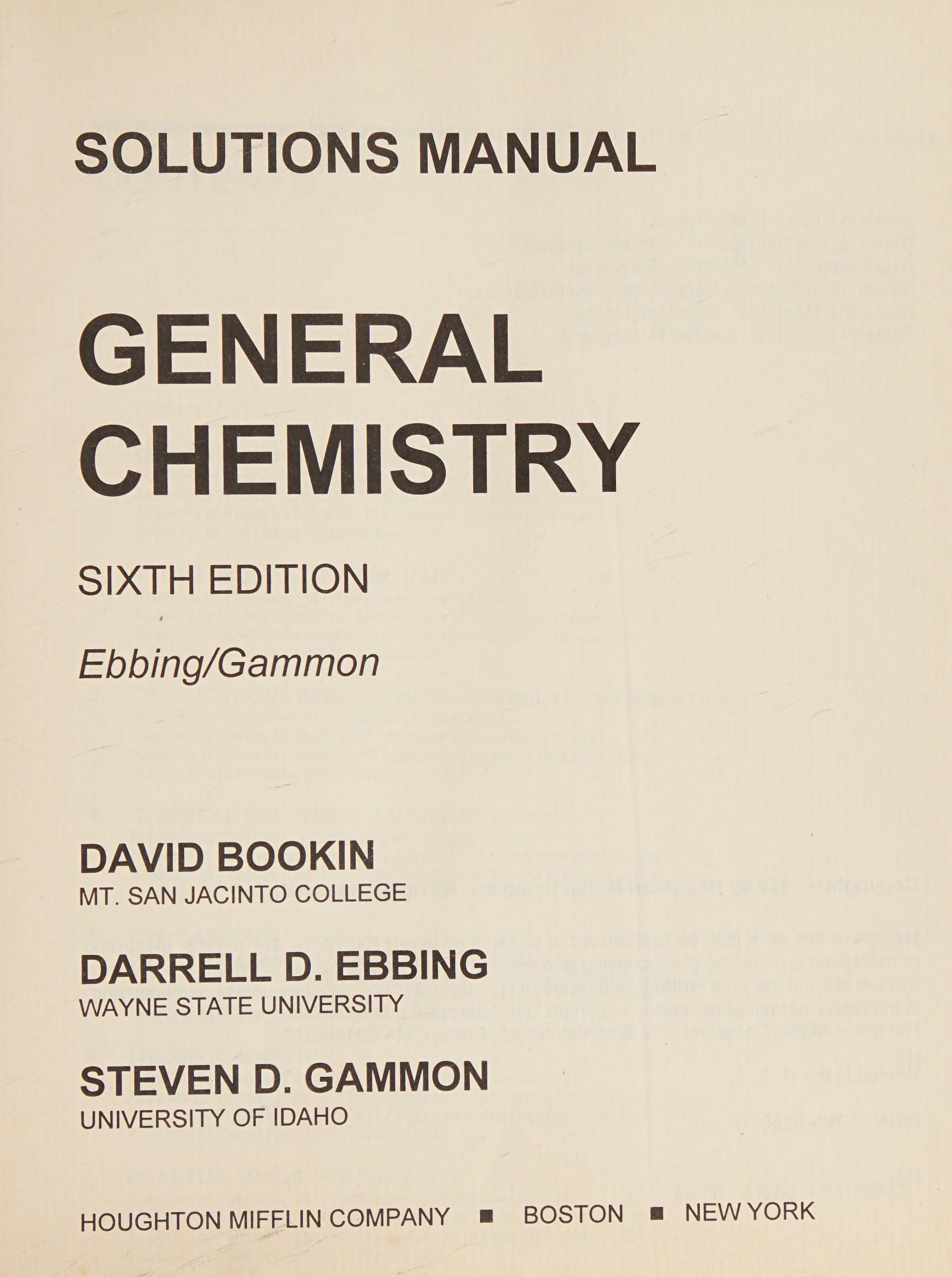 General Chemistry Comp Sm