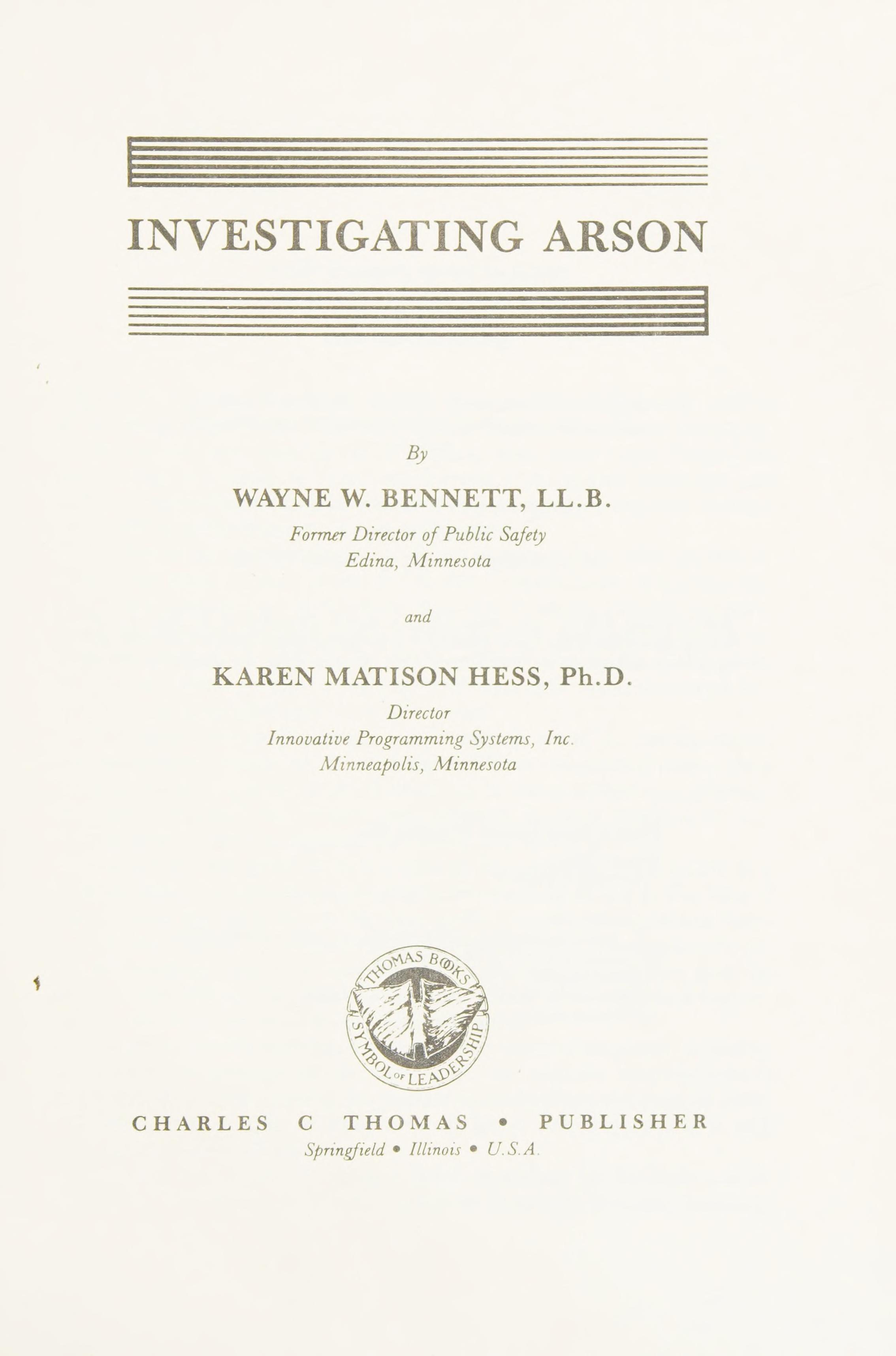 Investigating arson
