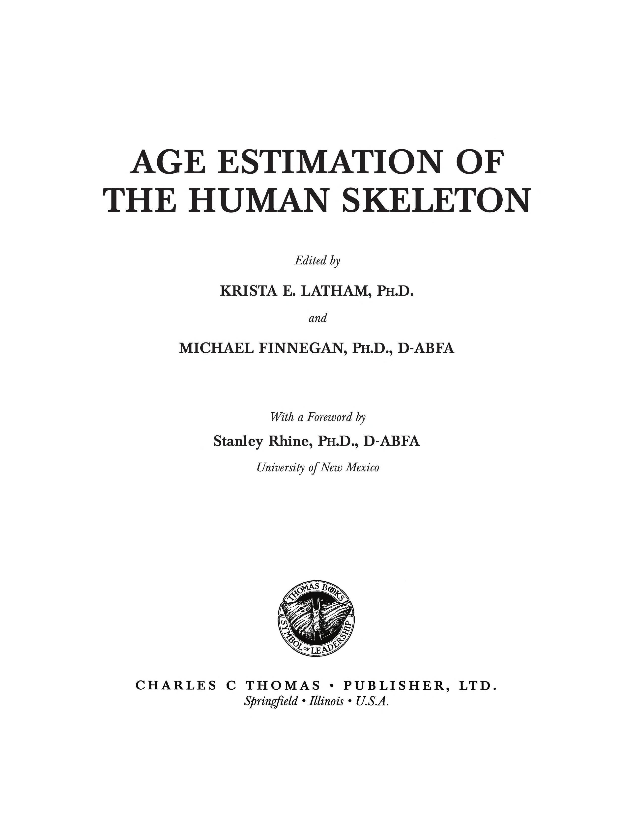 Age estimation of the human skeleton