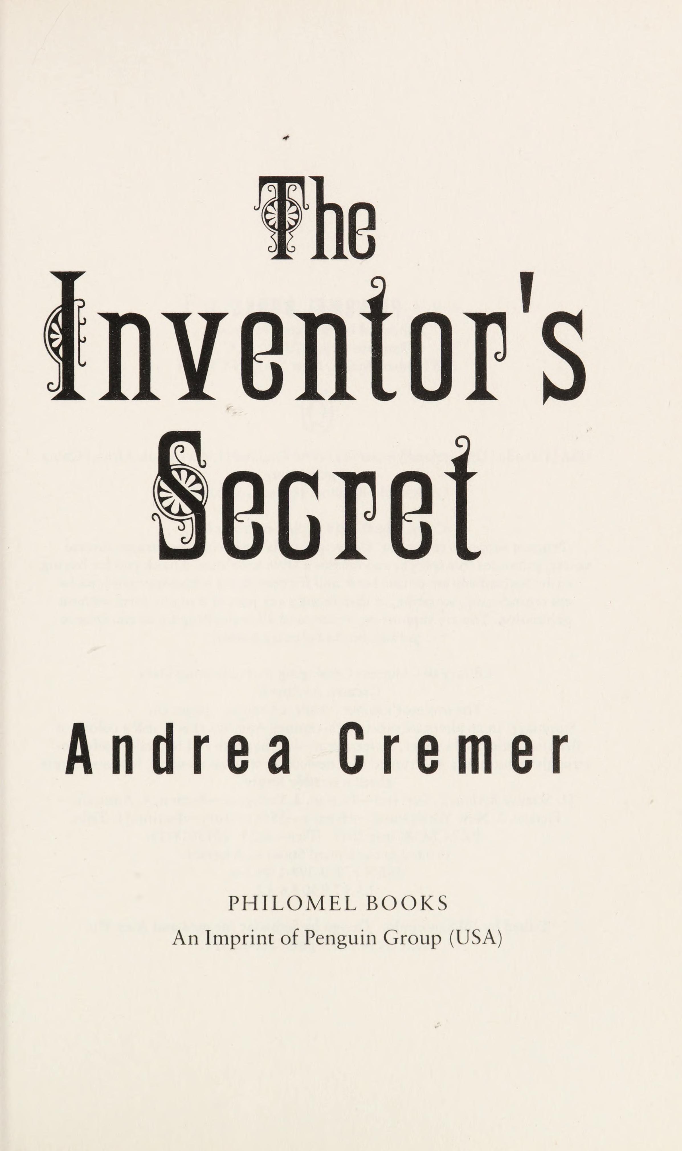 The Inventor s Secret The Inventor s Secret Series Book 1
