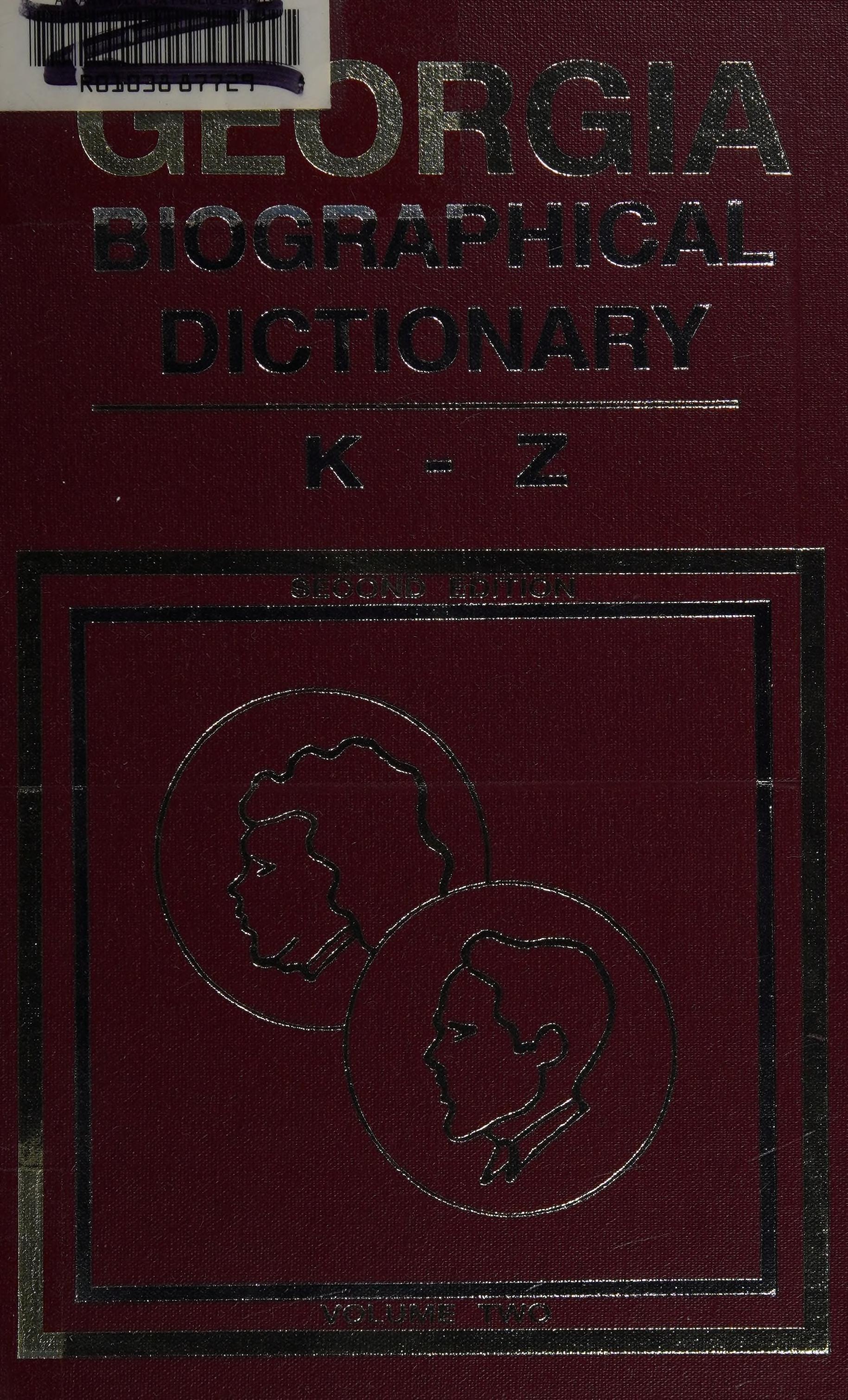 Georgia Biographical Dictionary - Two Volume Set