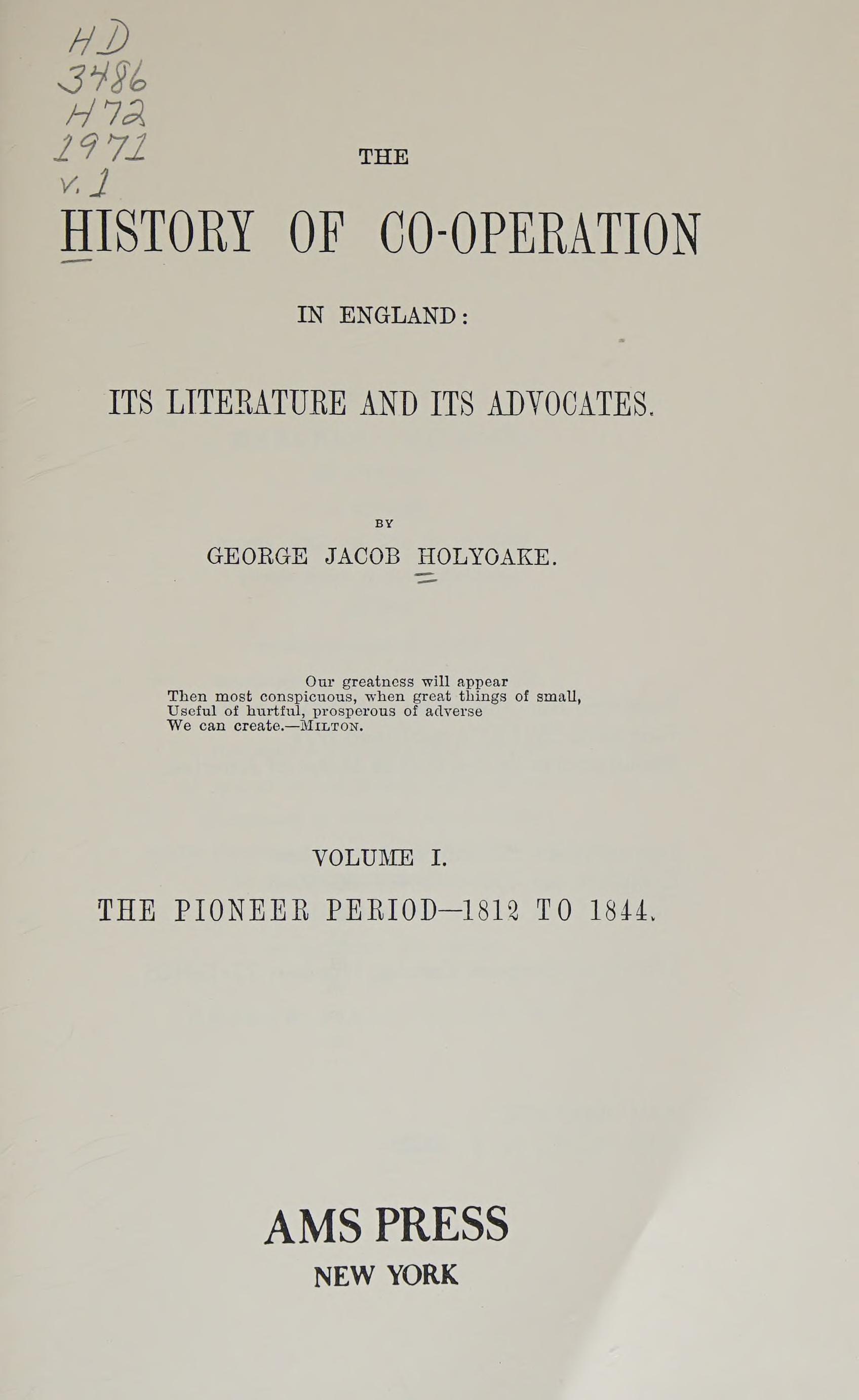 History of Co Operation in England